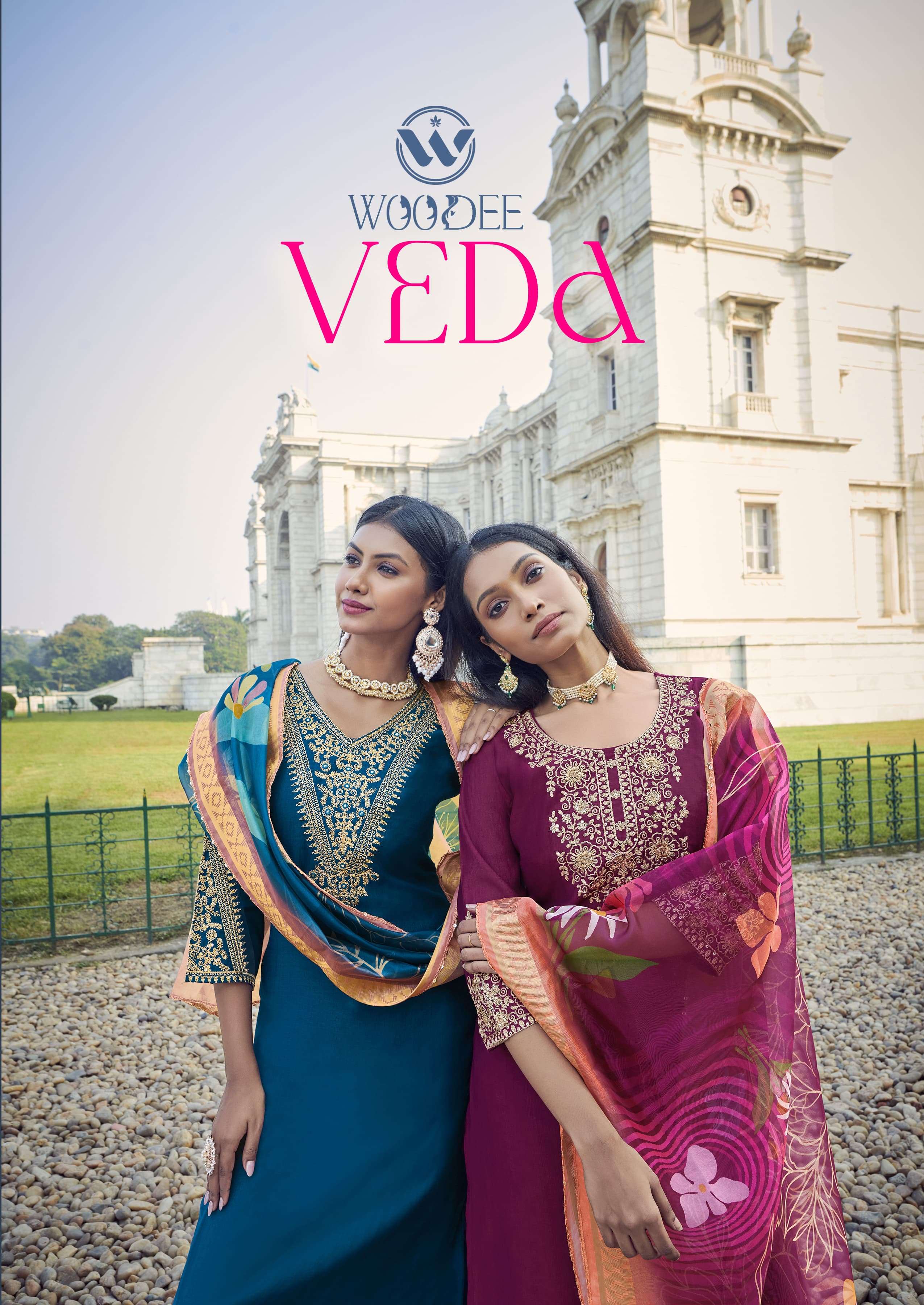 VEDA BY WOODEE 1001 TO 1006 SERIES VISCOSE VETICAN WORK READYMADE DRESSES