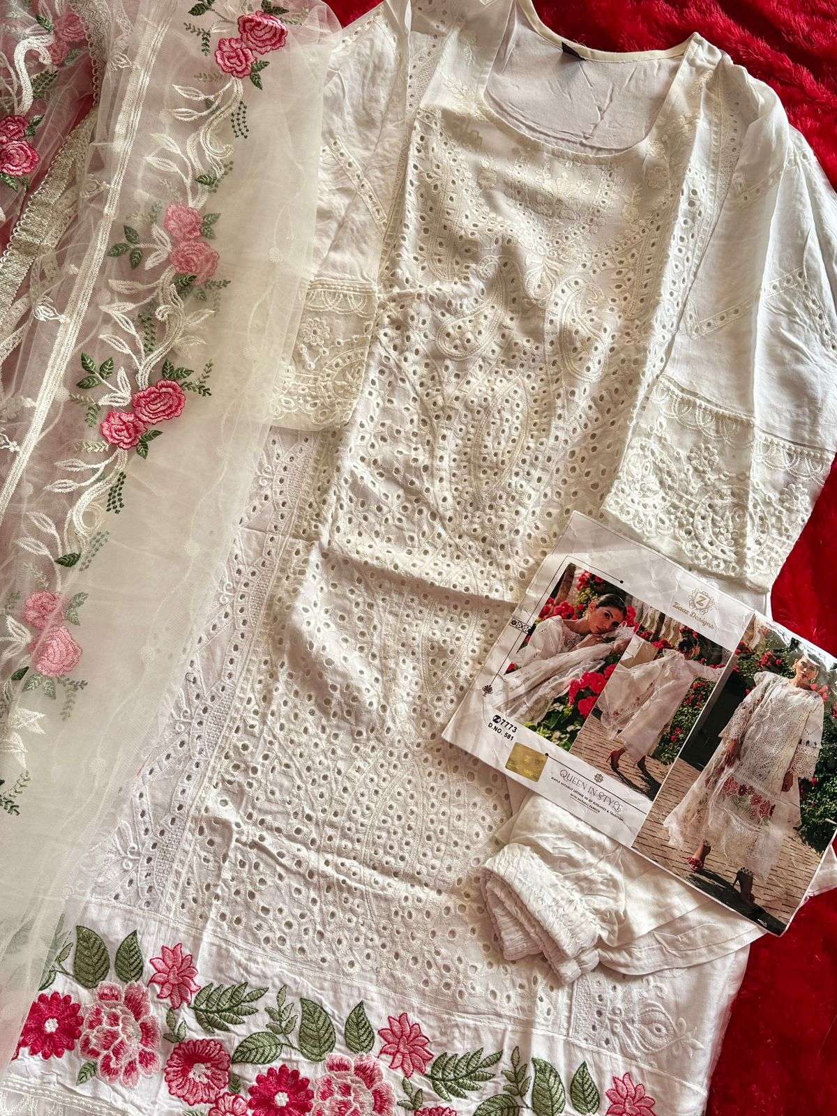 Z-561 & Z-588 HITS BY ZIAAZ DESIGNS RAYON SCHIFFLI WORK PAKISTANI DRESSES
