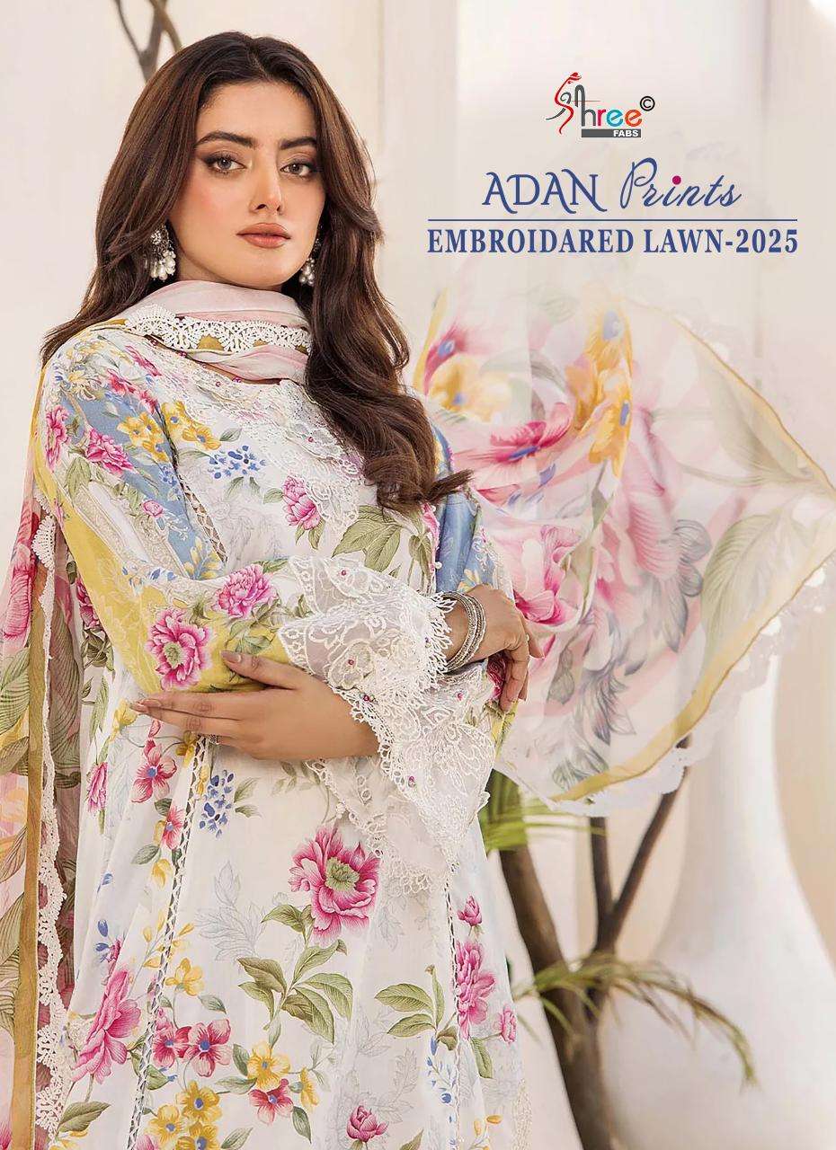 ADAN PRINTS EMBROIDERED-2025 BY SHREE FABS 3756 TO 3762 SERIES COTTON WORK DRESSES