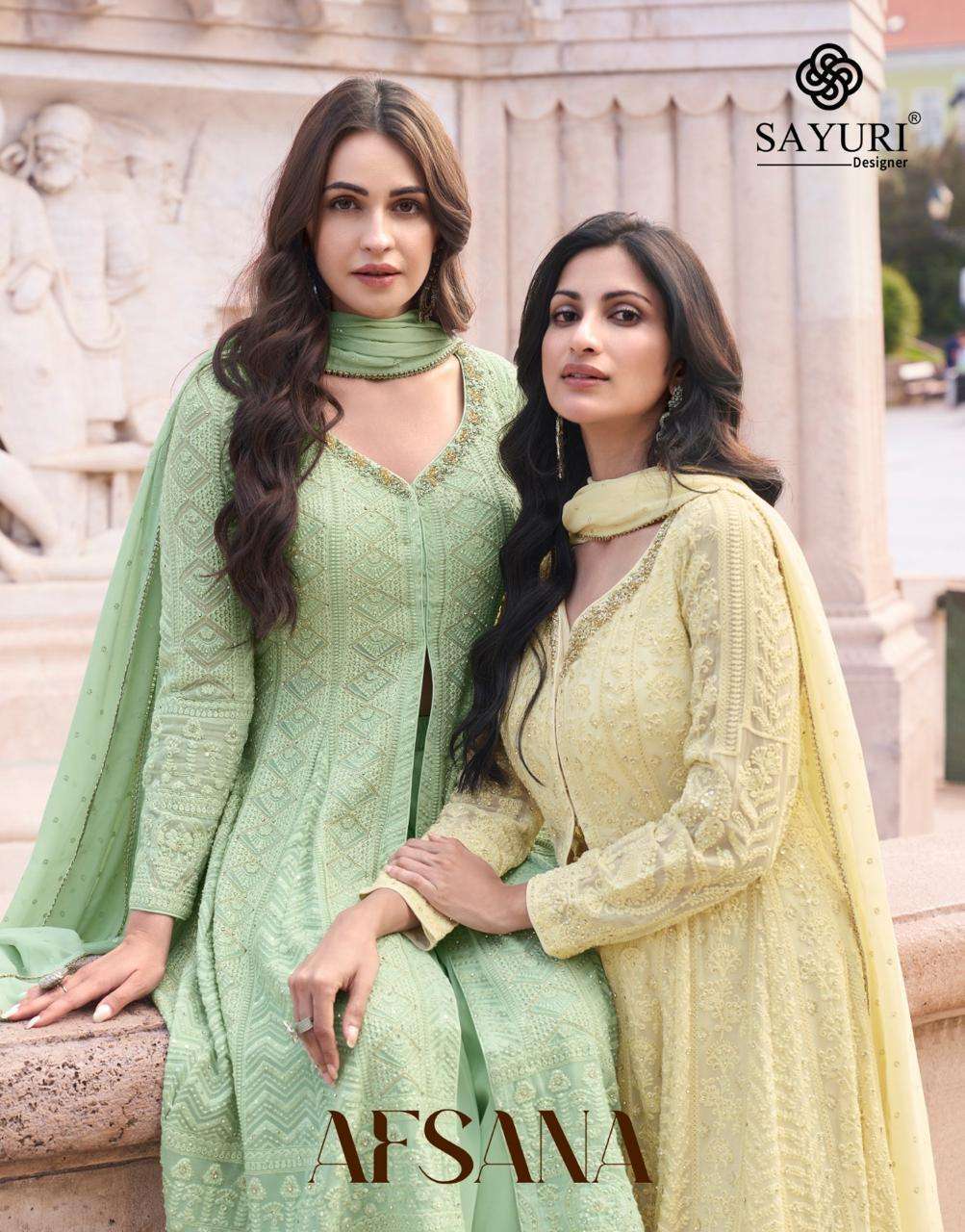 AFSANA BY SAYURI 5588 TO 5590 SERIES GEORGETTE WORK READYMADE DRESSES
