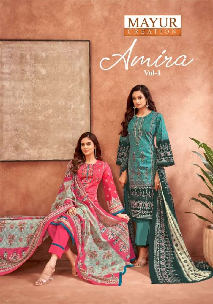 AMIRA BY MAYUR CREATION 1001 TO 1008 SERIES PURE COTTON PRINT DRESSES