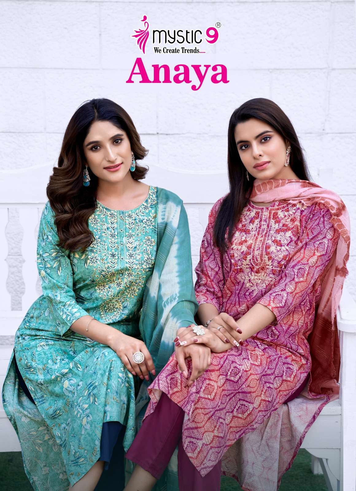 ANAYA BY MYSTIC9 1001 TO 1008 SERIES RAYON PRINT WORK READYMADE DRESSES