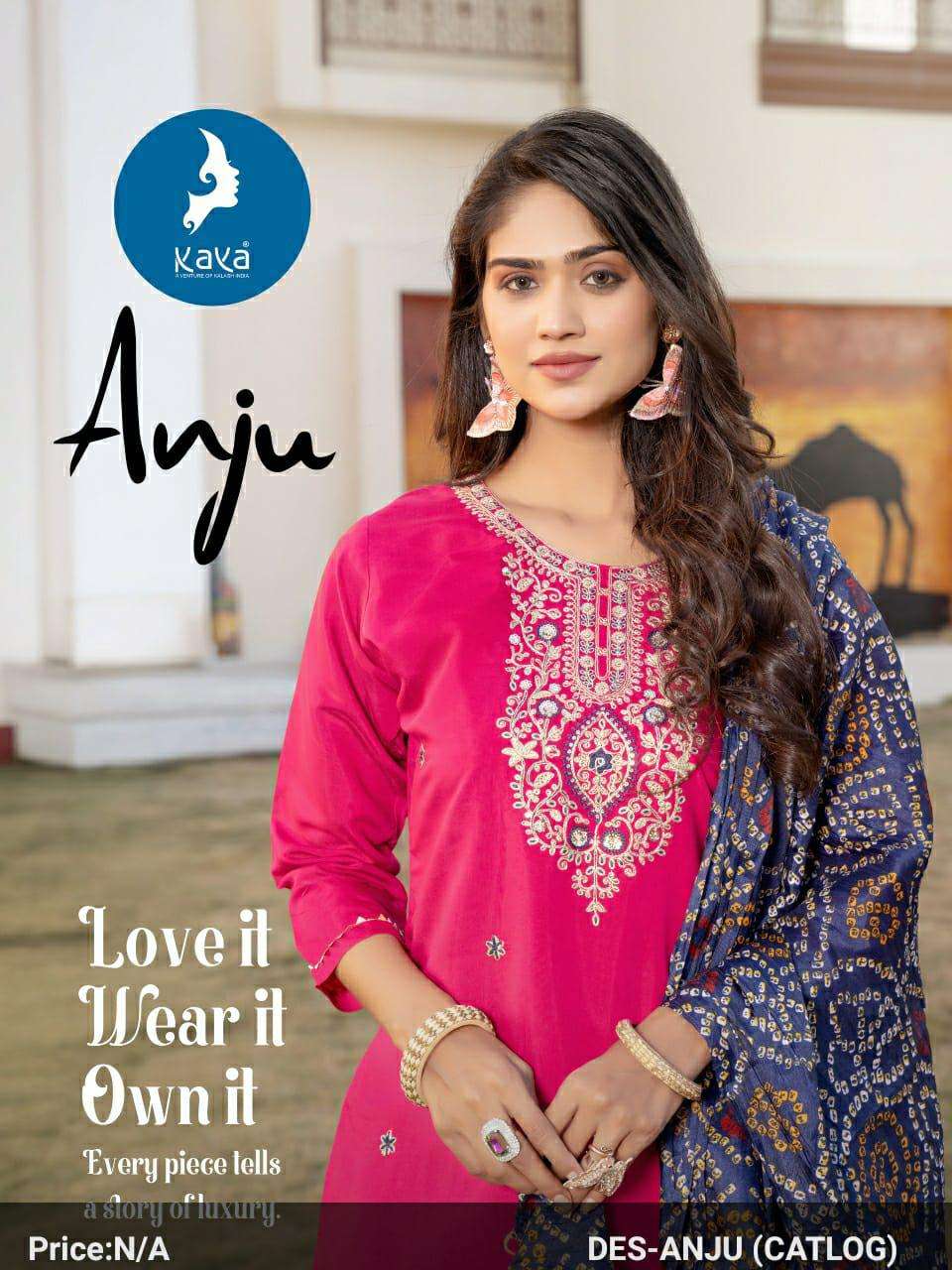 ANJU BY KAYA 01 TO 08 SERIES ROMAN SILK WORK READYMADE DRESSES
