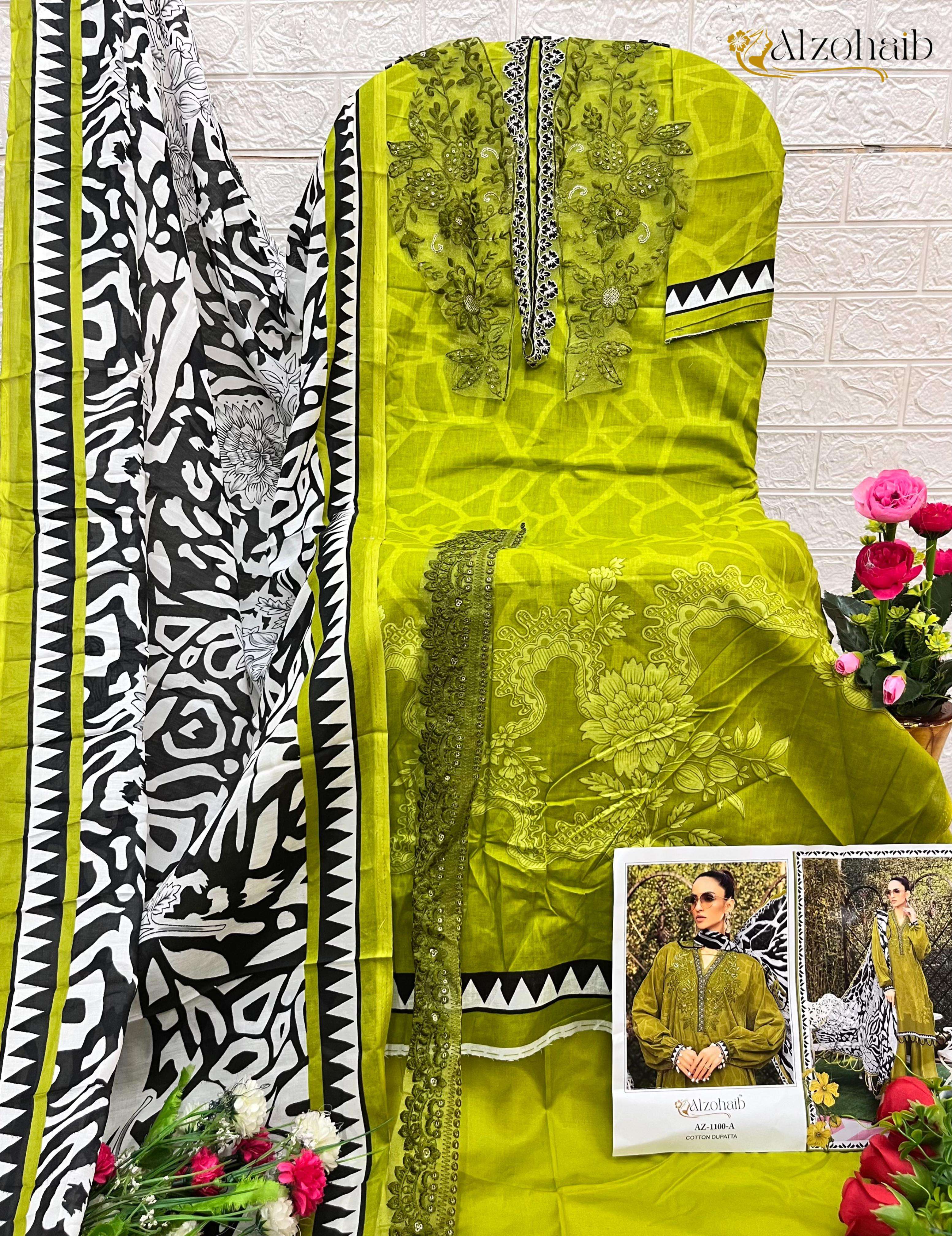 AZ-1100 COLOURS BY ALZOHAIB 1100-A TO 1100-D SEERIES COTTON WORK DRESSES