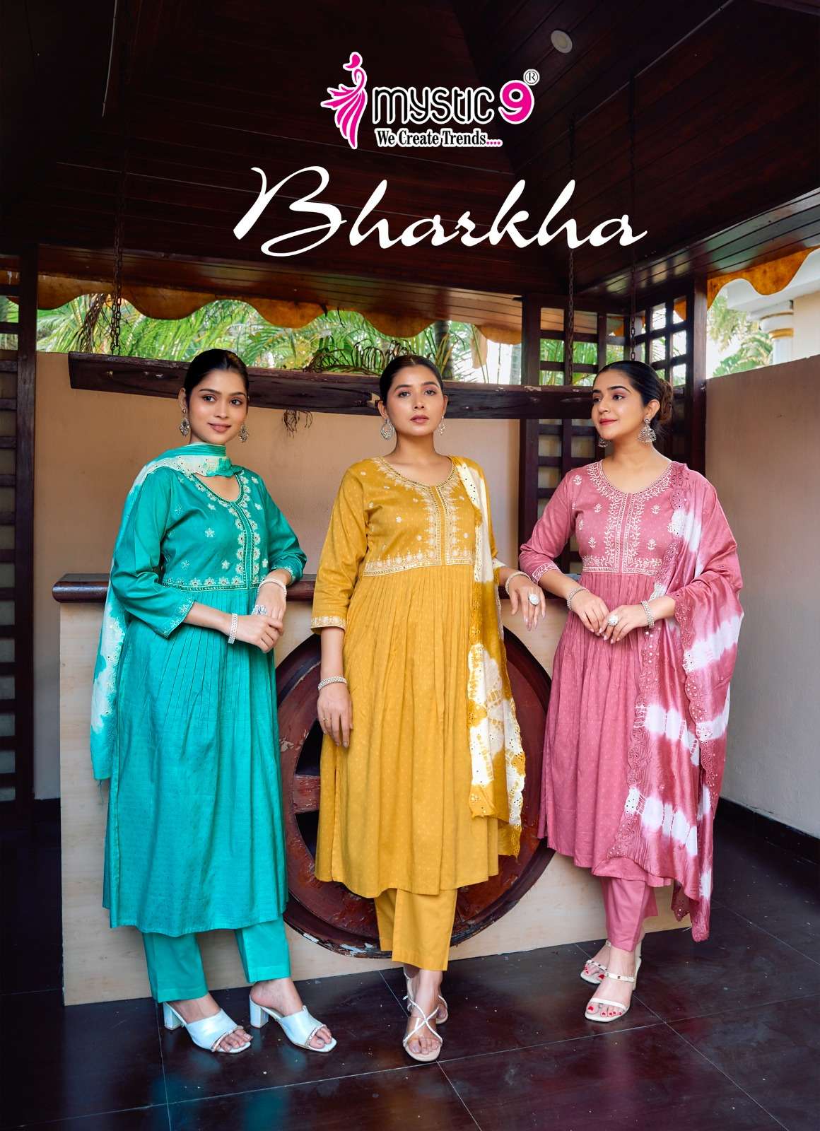 BARKHA BY MYSTIC9 1001 TO 1008 SERIES COTTON EMBROIDERY READYMADE DRESSES