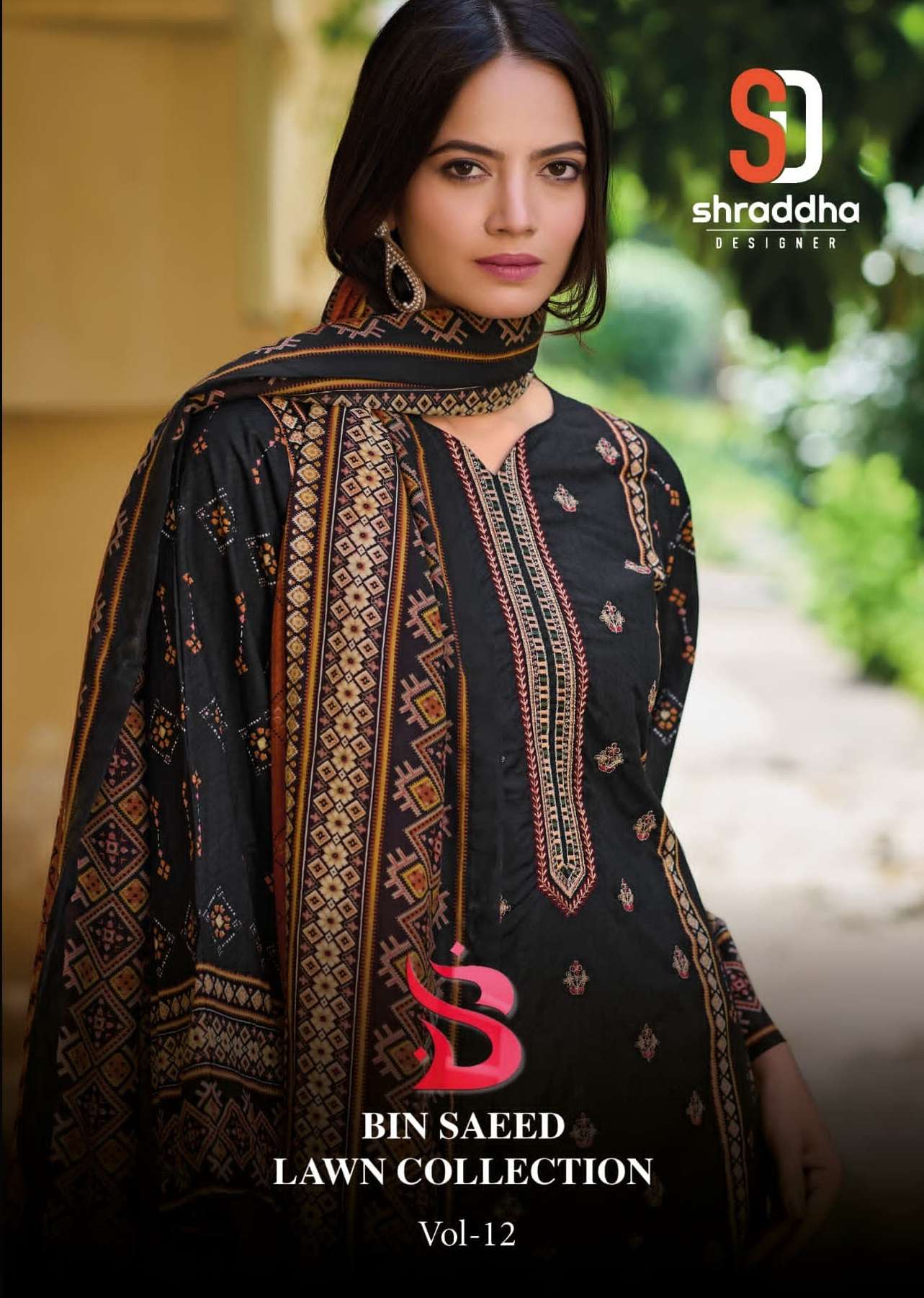BIN SAEED LAWN COLLECTION VOL-12 BY SHRADDHA DESIGNER COTTON WORK DRESSES