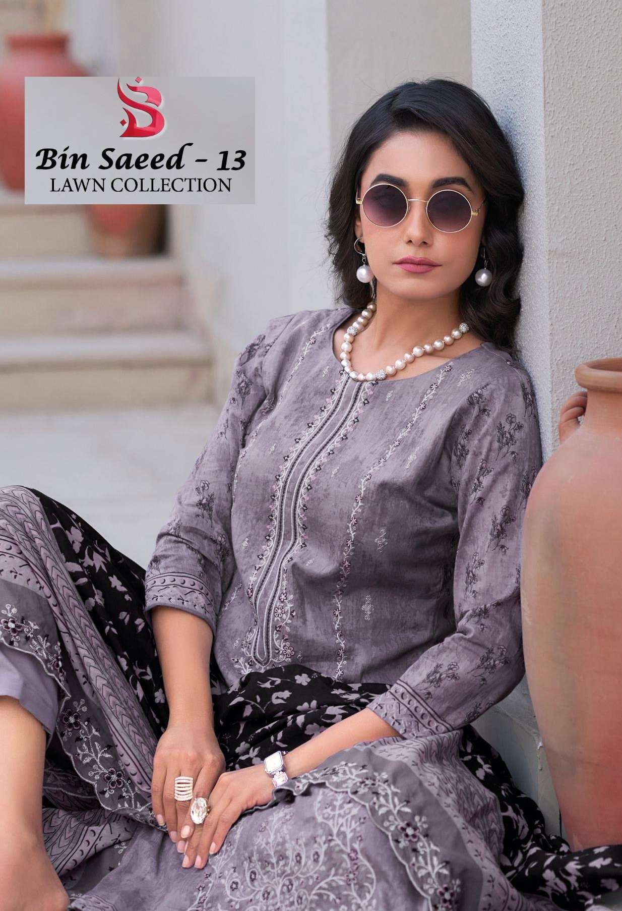 BIN SAEED VOL-13 BY DEEPSY SUITS 13001 TO 13008 SERIES COTTON WORK DRESSES