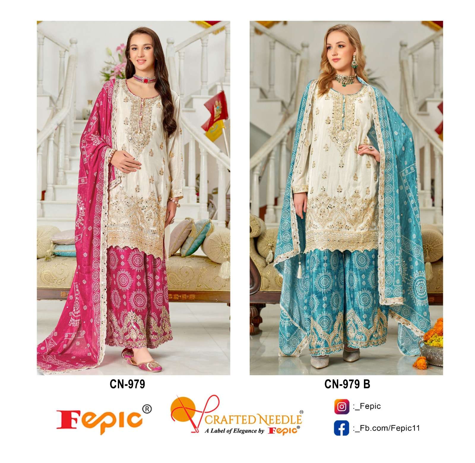 CN-979 HITS BY FEPIC CHINON EMBROIDERY WORK PAKISTANI DRESSES