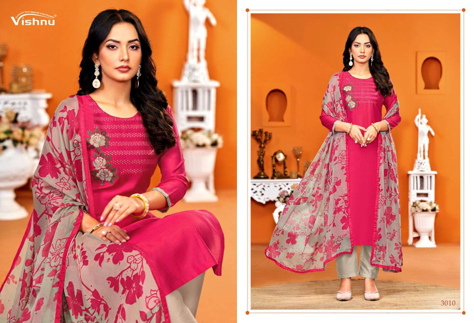 DERMY COOL VOL-23 BY VISHNU 3001 TO 3012 SERIES SILK WORK DRESSES