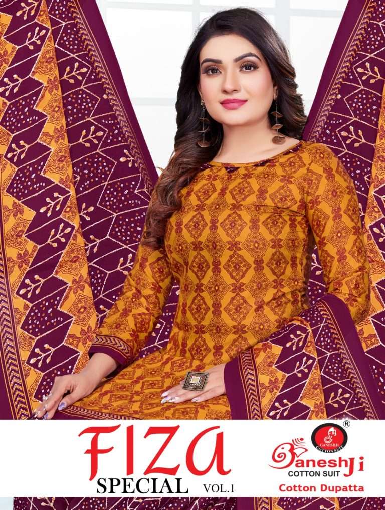 FIZA SPECIAL BY GANESH JI 1001 TO 1010 SERIES SOFT COTTON PRINT DRESSES