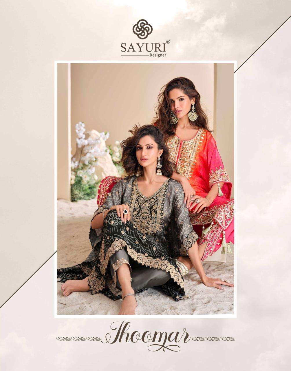 JHOOMAR BY SAYURI 5702 TO 5705 SERIES CHINON SILK WORK CO-ORD SET