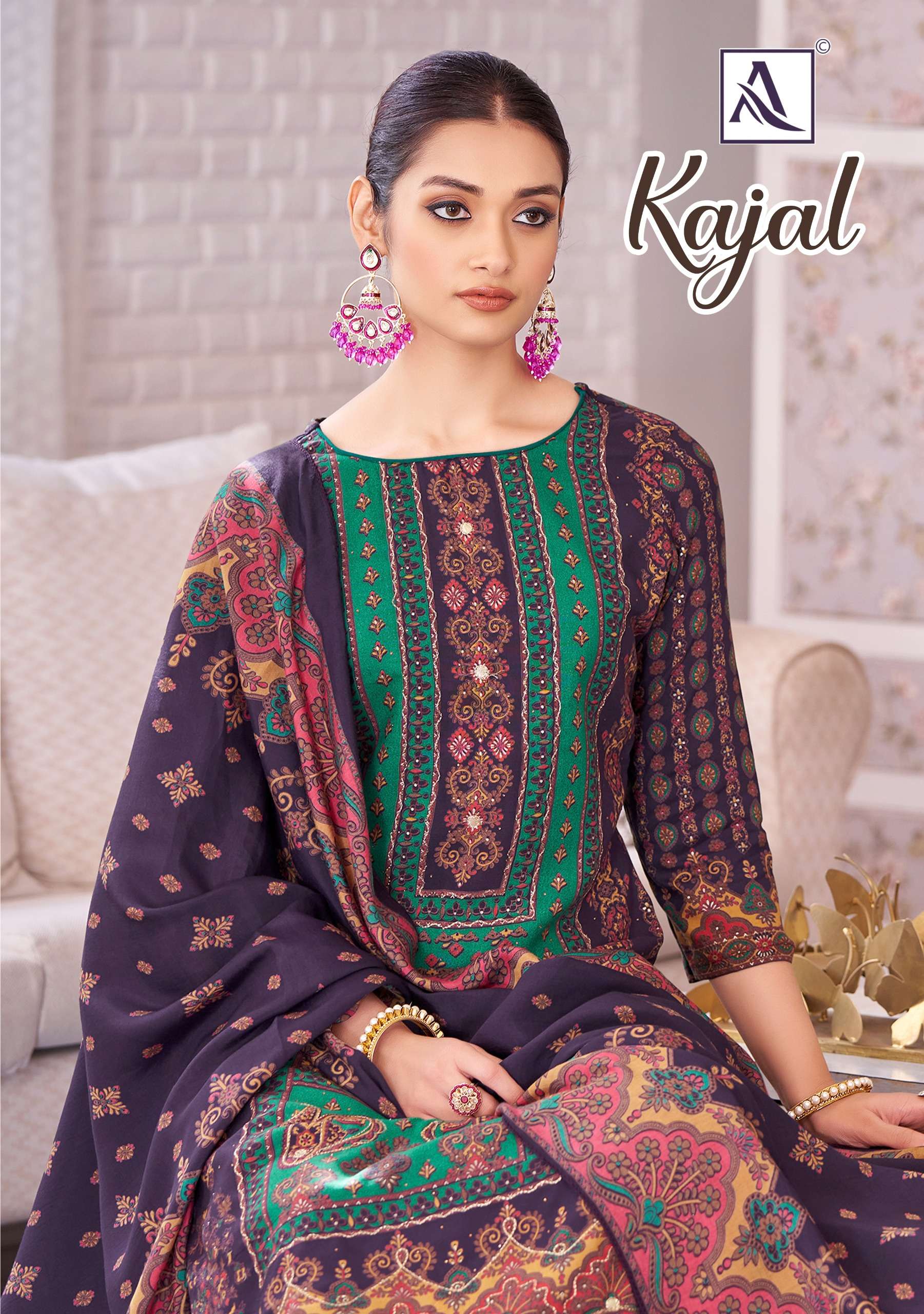 KAJAL BY ALOK SUIT 1776-001 TO 1776-006 SERIES VISCOSE RAYON WORK DRESSES