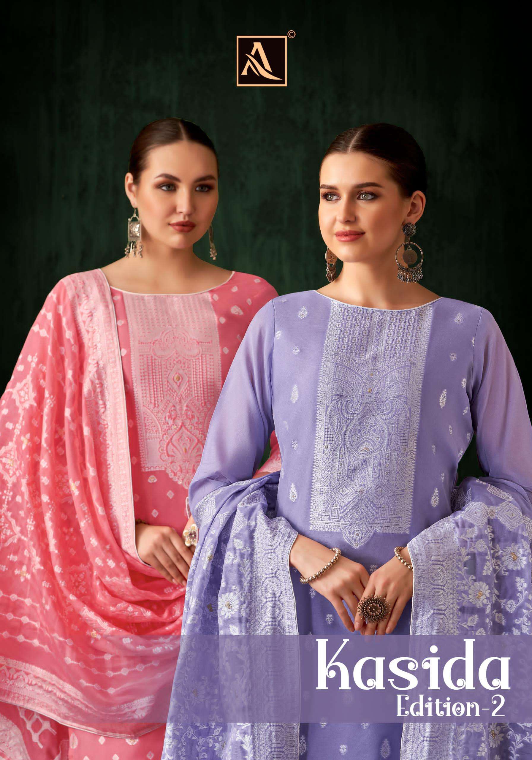 KASIDA VOL-12 BY ALOK SUIT 1727-001 TO 1727-006 SERIES JACQUARD WORK DRESSES
