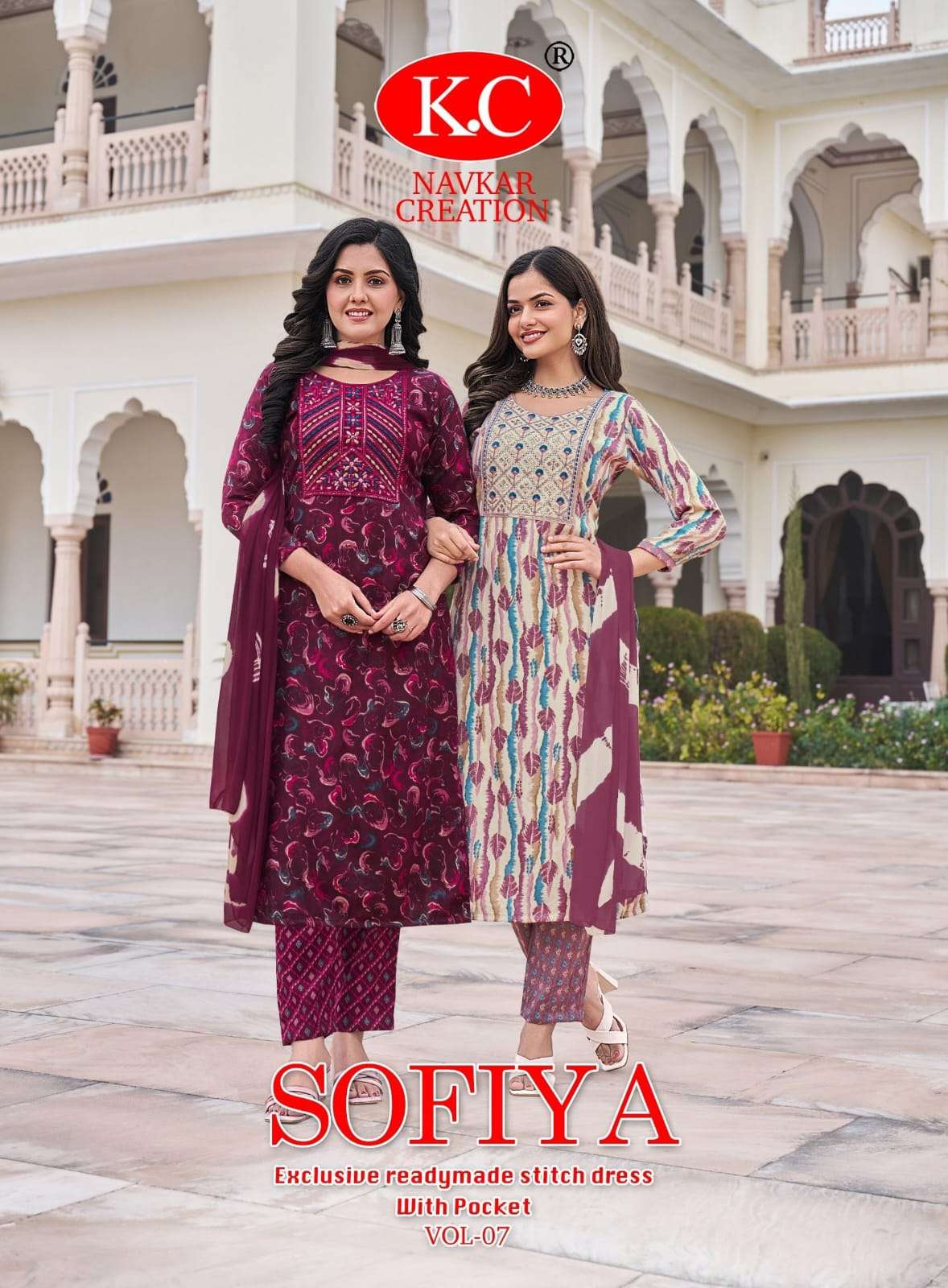 KC SOFIYA VOL-7 BY AQSAWHOLESALE CAPSULE FOIL PRNT READYMADE DRESSES