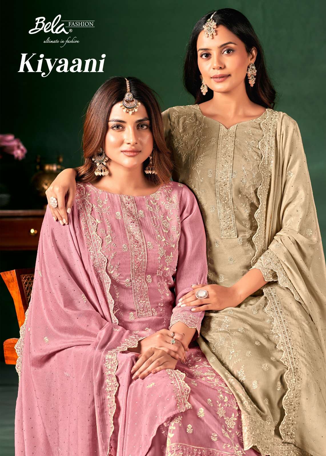 KIYAANI BY BELA 8172 TO 8177 SERIES CHINON HEAVY WORK DRESSES