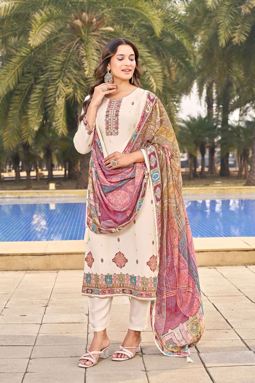 KT-143 HITS BY SHREE FABS VISCOSE MUSLIN PRINT WORK DRESSES