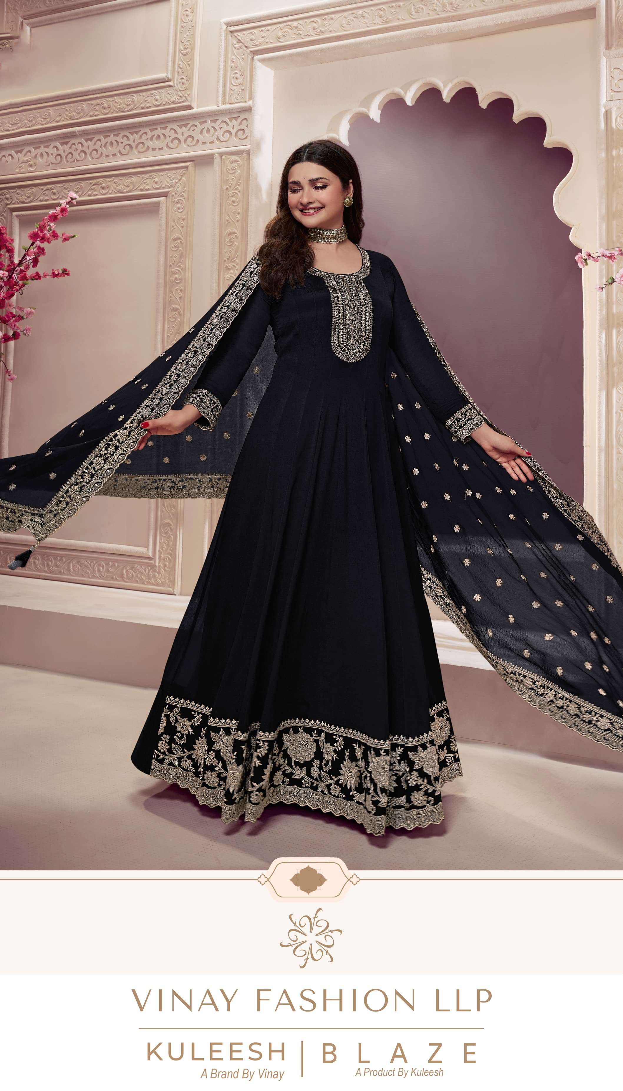 KULEESH BLAZE BY VINAY FASHION 72871 TO 72875 SERIES CHINON WORK DRESSES