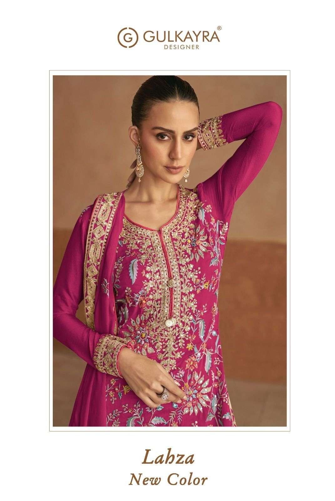LAHZA 7474 NEW COLOURS BY GULKAYRA CHINON WORK READYMADE DRESSES