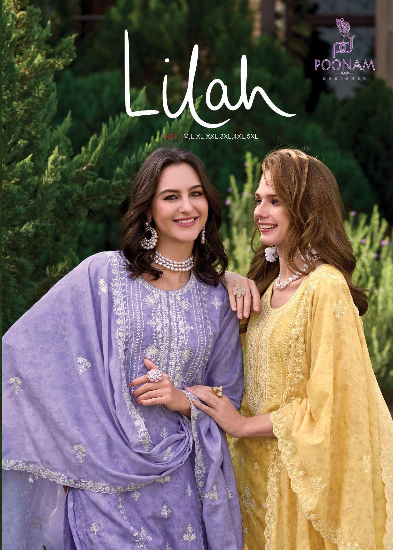 LILAH BY POONAM DESIGNER 1001 TO 1004 SERIES COTTON LUCKNOWI WORK DRESSES
