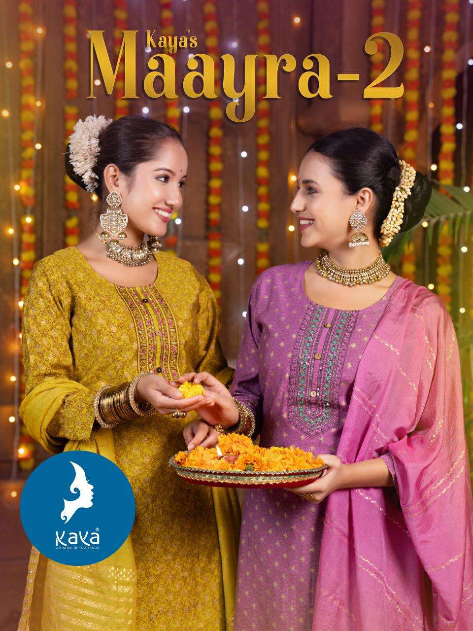 MAAYRA VOL-2 BY KAYA 01 TO 08 SERIES ROMAN SILK WORK READYMADE DRESSES