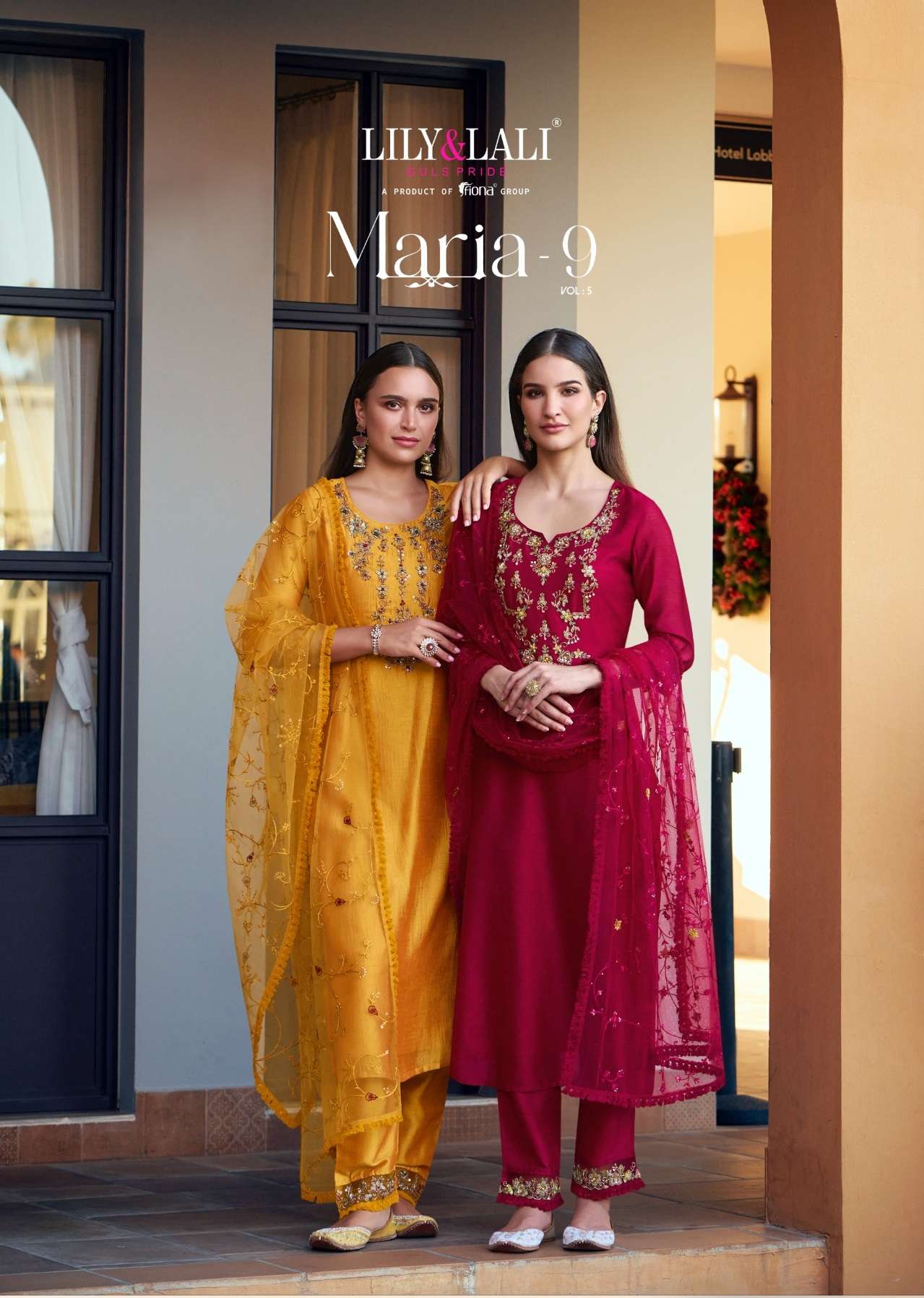 MARIA-9 VOL-5 BY LILY&LALI 24501 TO 24506 SERIES VICHITRA SILK WORK READYMADE DRESSES
