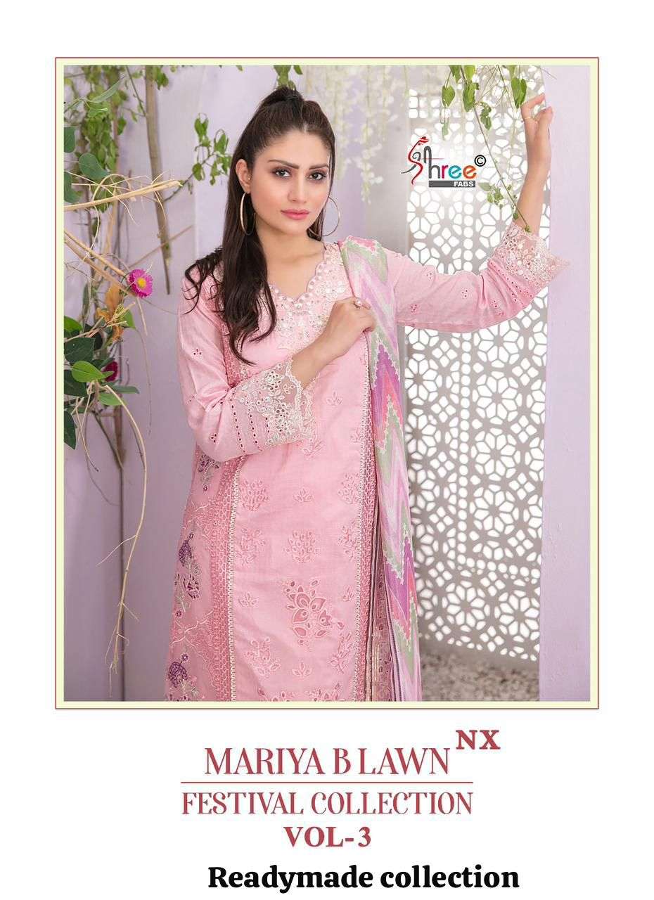 MARIYA B LAWN FESTIVAL COLLECTION VOL-3 NX BY SHREE FABS COTTON READYMADE DRESSES