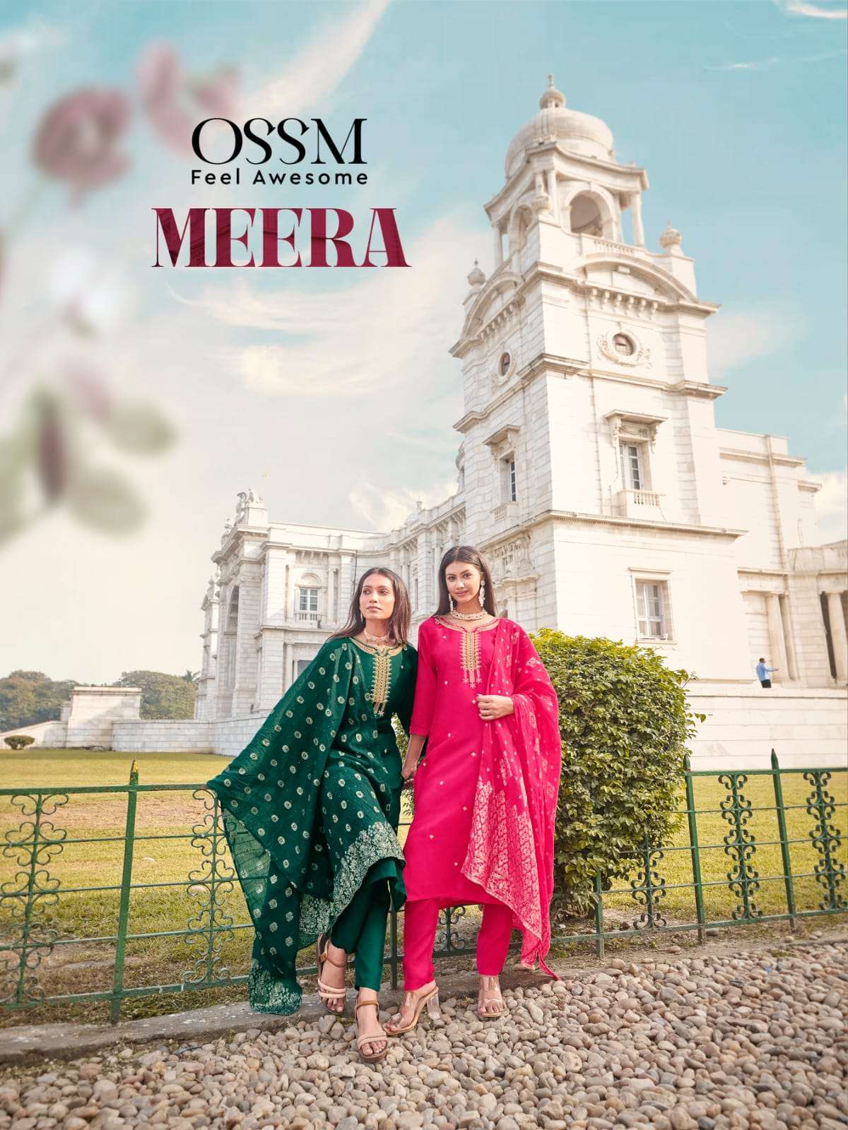 MEERA BY OSSM 1001 TO 1006 SERIES VISCOSE DOLA SILK WORK READYMADE DRESSES