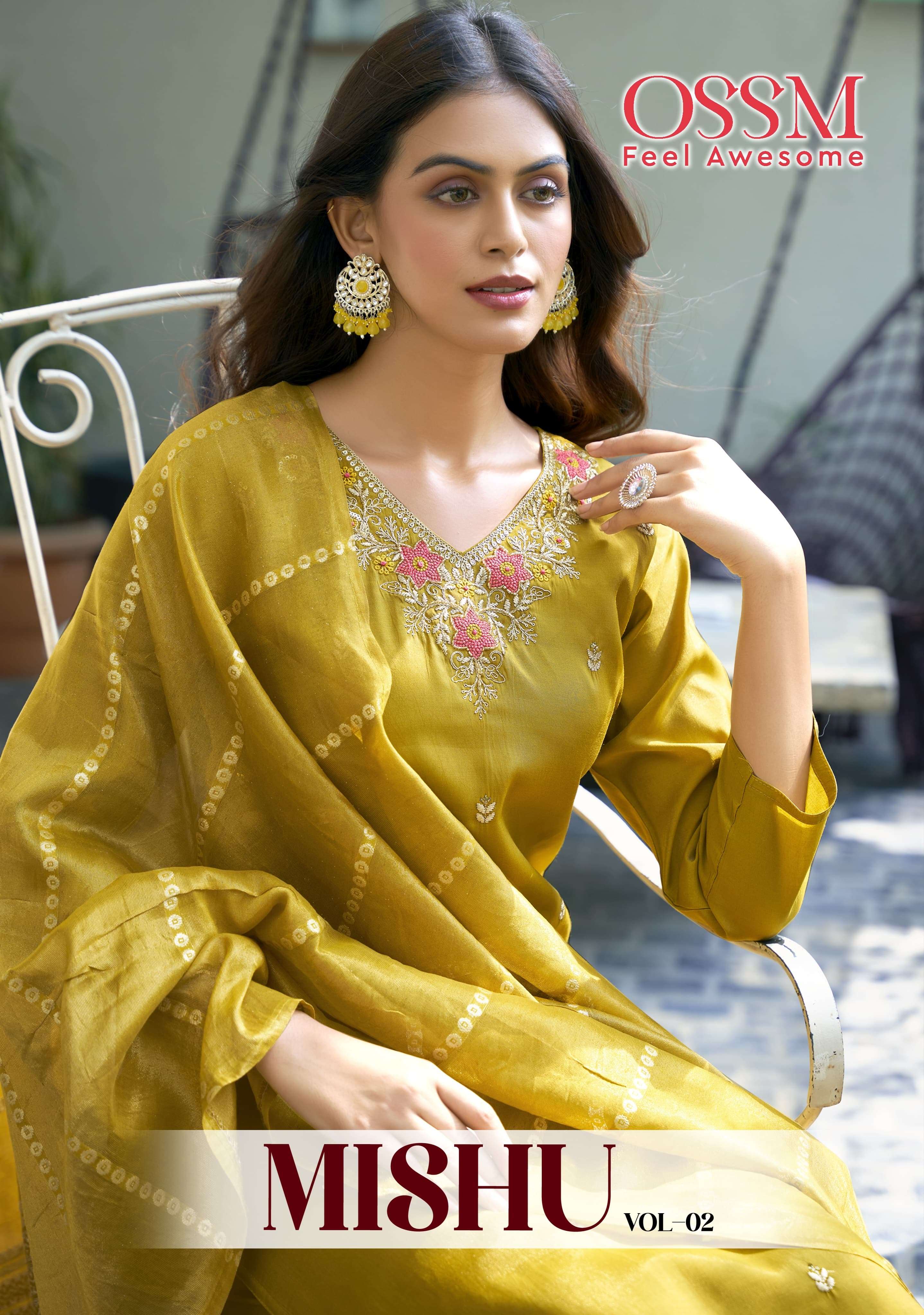 MISHU VOL-2 BY OSSM 2001 TO 2006 SERIES ROMAN SILK WORK READYMADE DRESSES
