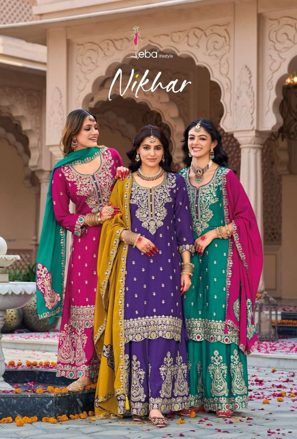NIKHAR BY EBA LIFESTYLE 1800 TO 1802 SERIES CHINON WORK READYMADE DRESSES