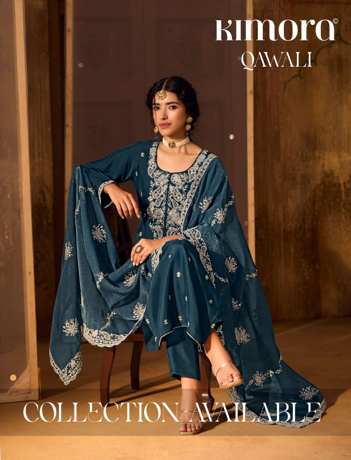QAWALI BY KIMORA 2241 TO 2246 SERIES BAMBER SILK EMBROIDERY WORK DRESSES