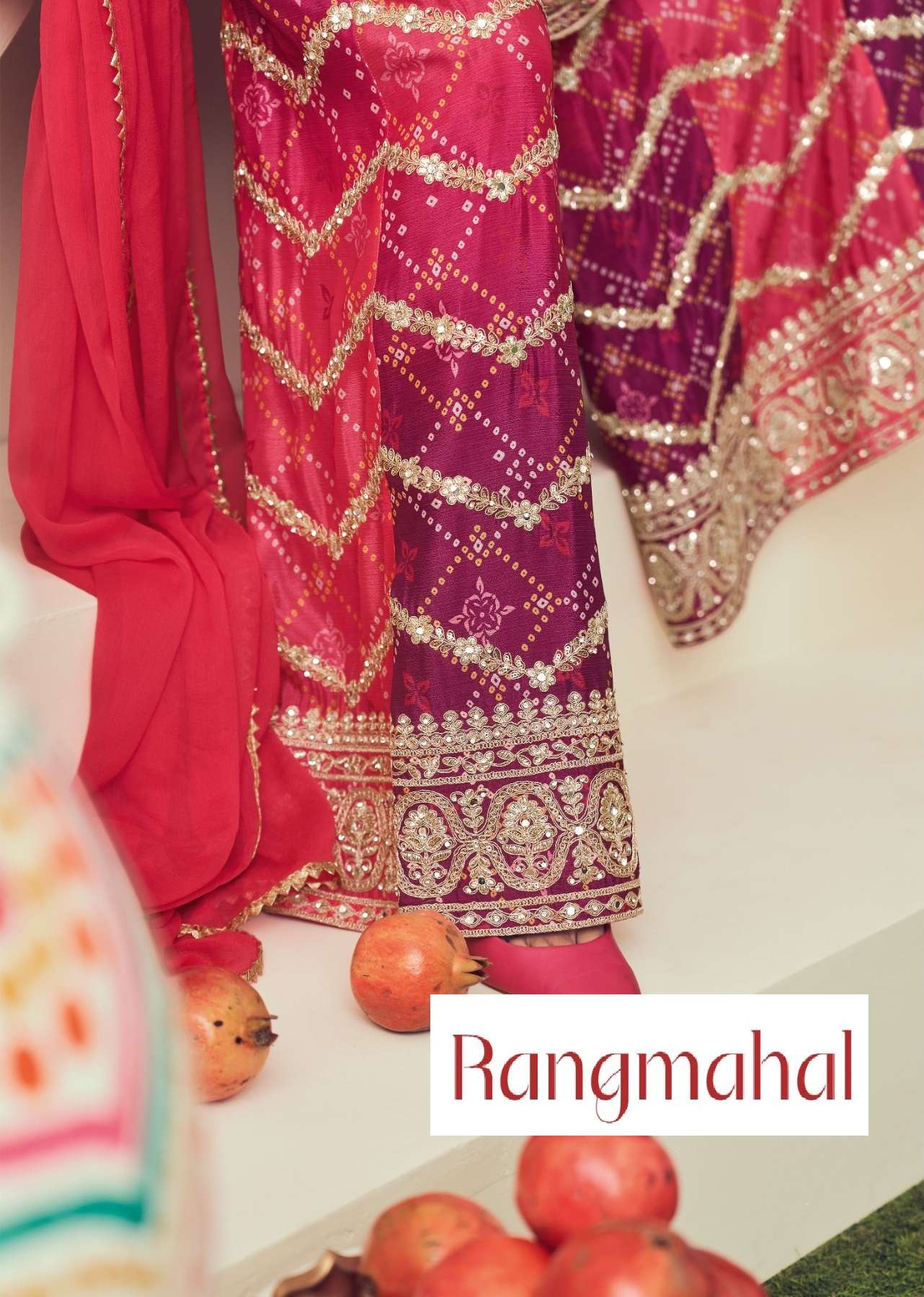 RANGMAHAL BY RADHA TRENDZ 3091 TO 3094 SERIES CHINON WORK READYMADE DRESSES