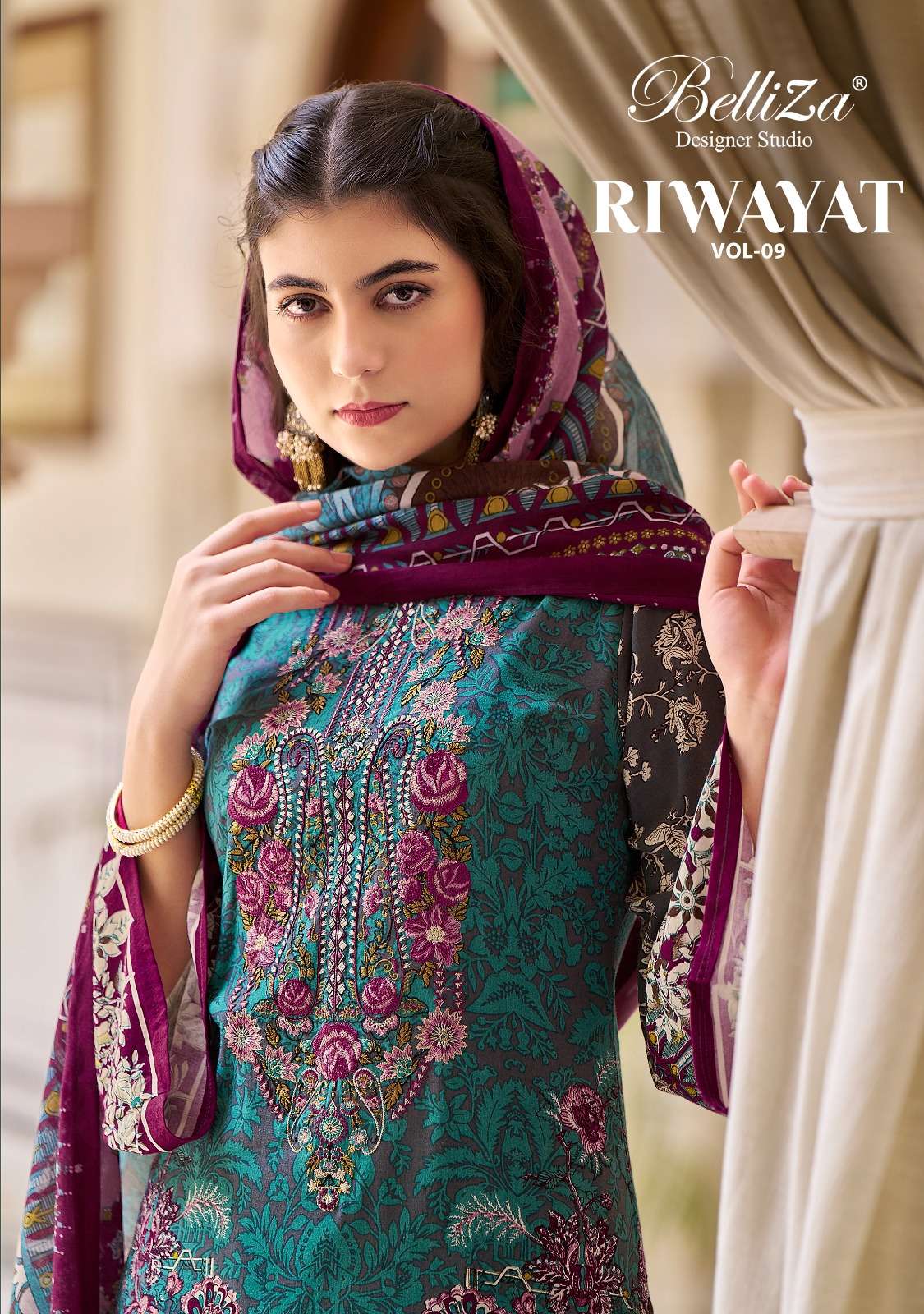 RIWAYAT VOL-9 BY BELLIZA 1018-001 TO 1018-008 SERIES VISCOSE RAYON WORK DRESSES