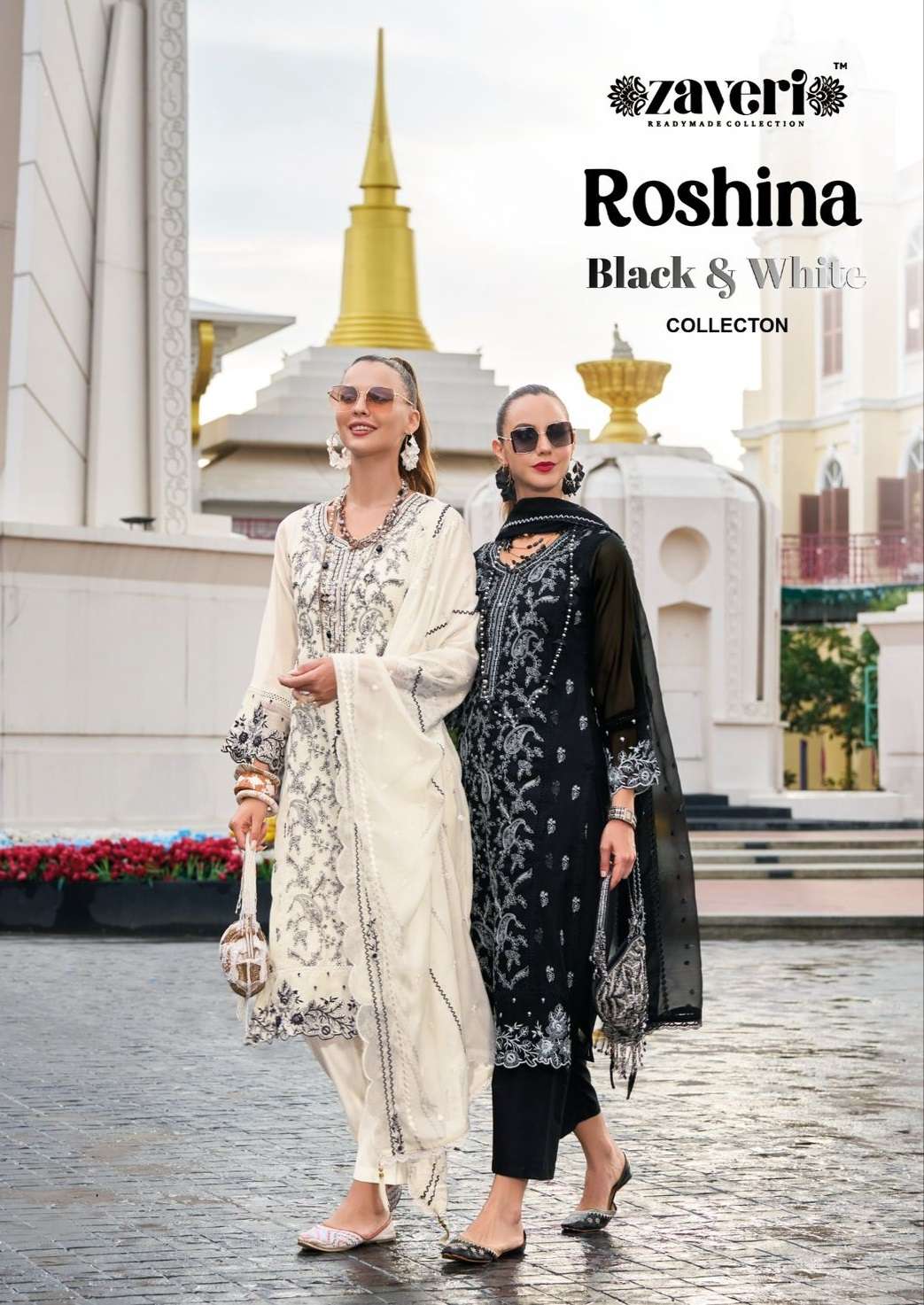 ROSHINA BY ZAVERI 1398 & 1399 SERIES SOFT ORGANZA WORK READYMADE DRESSES