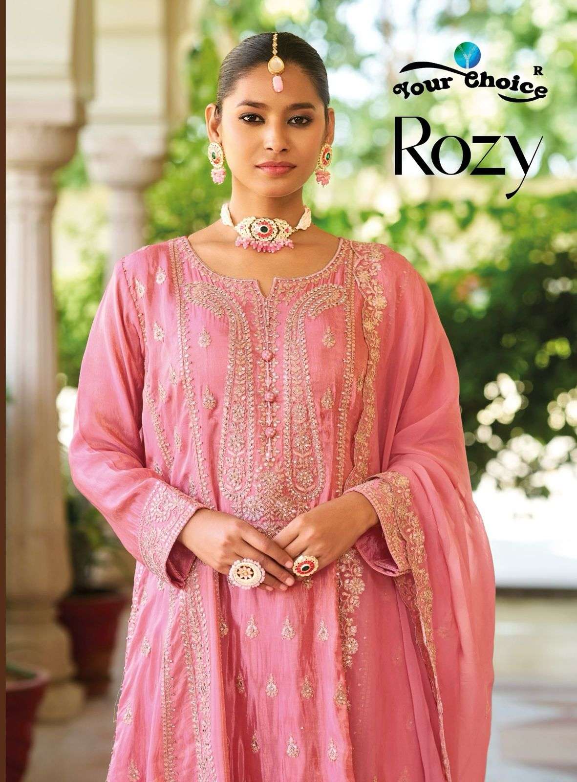 ROZY BY YOUR CHOICE 1001 & 1002 SERIES SIMMER HEAVY WORK READYMADE DRESSES