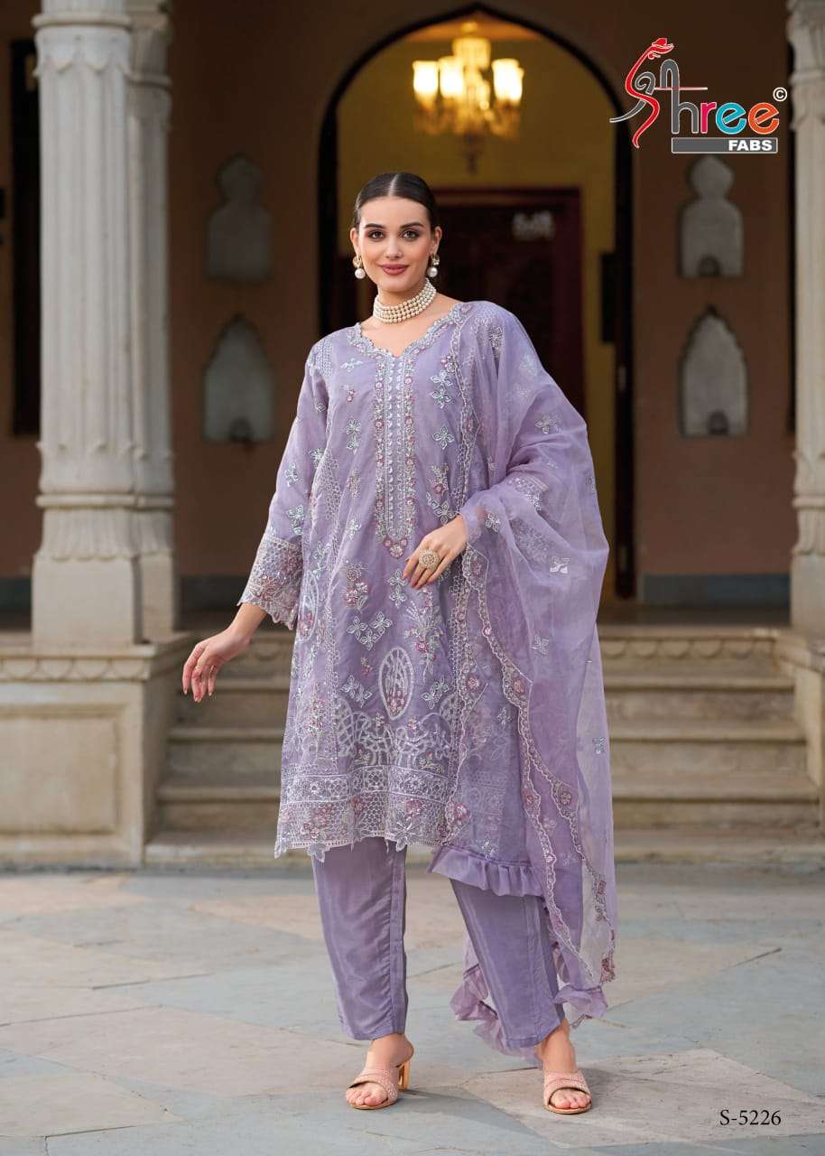 S-5226 COLOURS BY SHREE FABS ORGANZA EMBROIDERY WORK PAKISTANI DRESSES