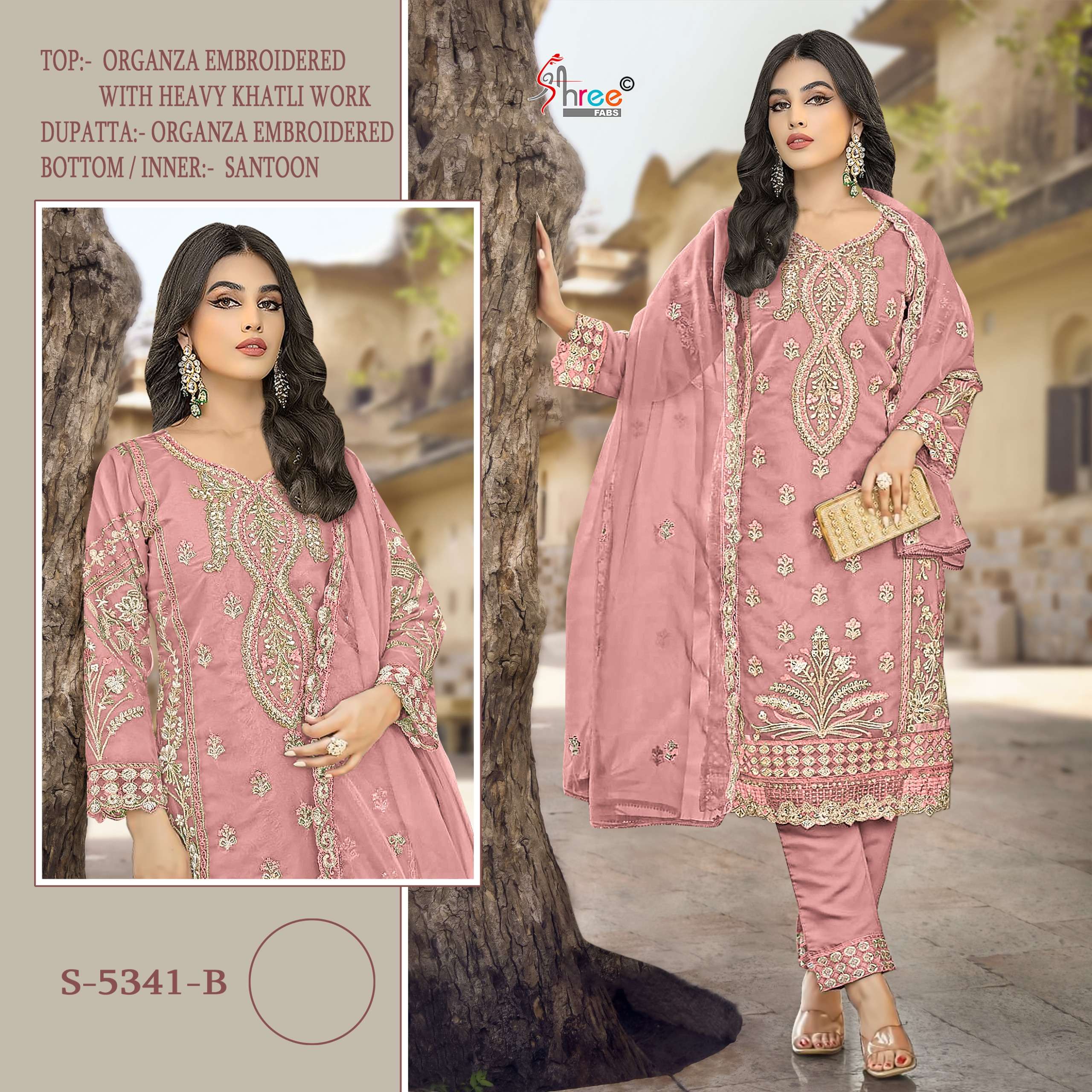 S-5341 COLOURS BY SHREE FABS 5341-A TO 5341-D SERIES ORGANZA WORK DRESSES