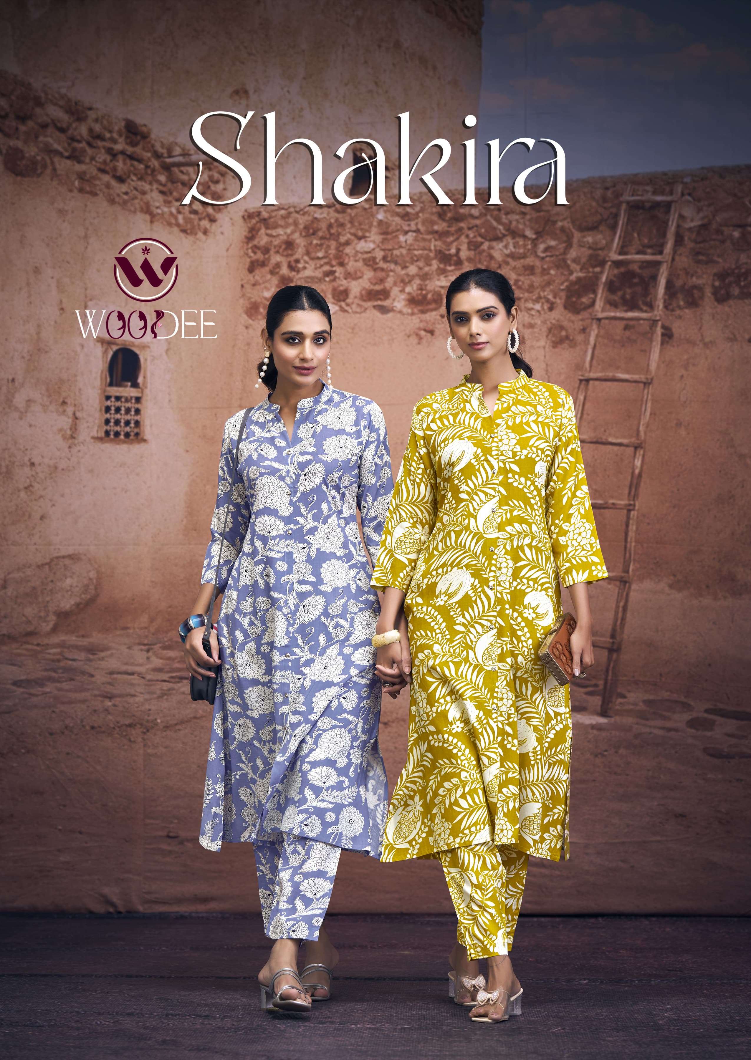 SHAKIRA BY WOODEE 1001 TO 1006 SERIES RAYON PRINT WORK CO-ORD SET