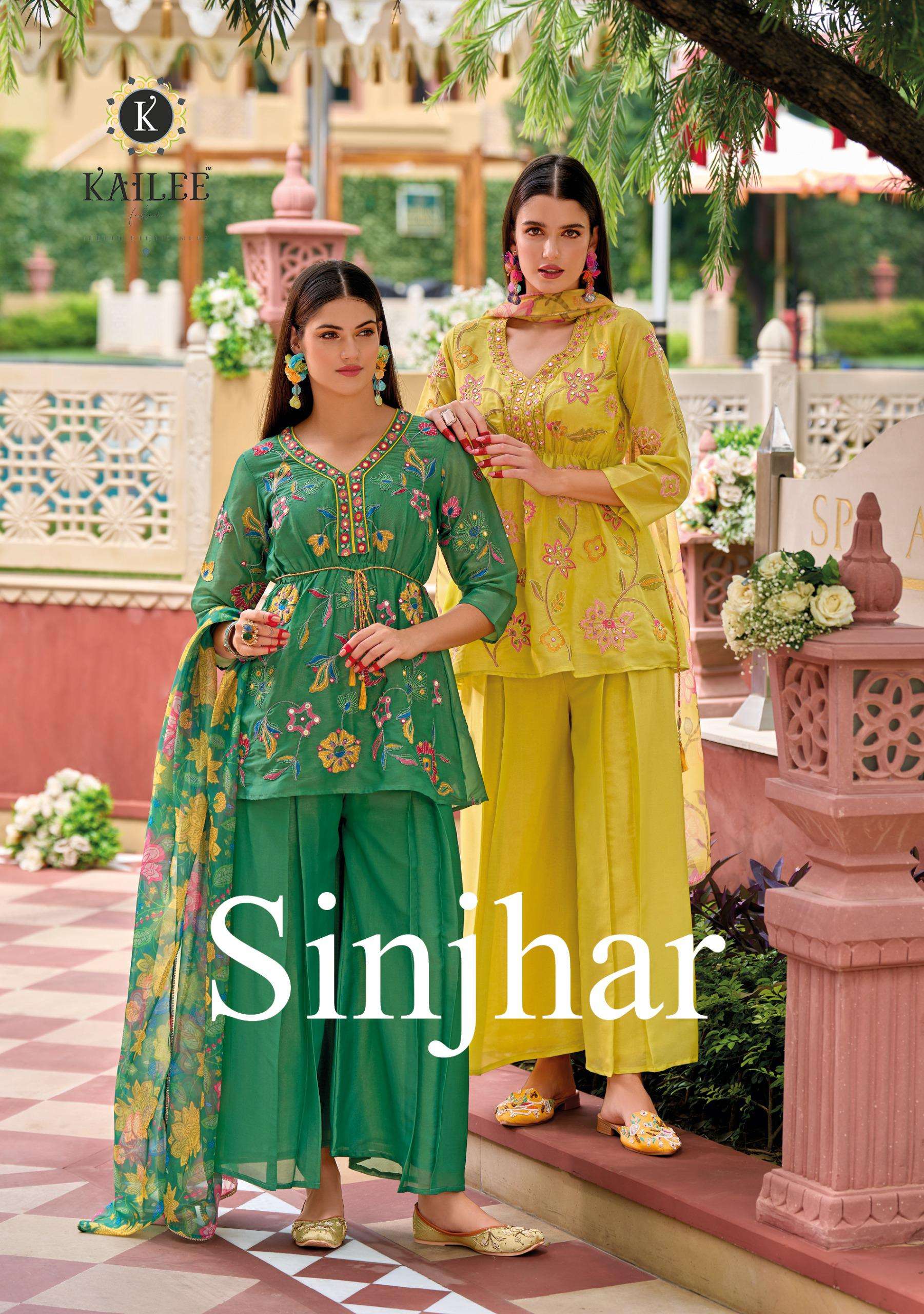 SINJHAR BY KAILEE FASHION 42791 TO 42794 SERIES VISCOSE SILK WORK READYMADE DRESSES