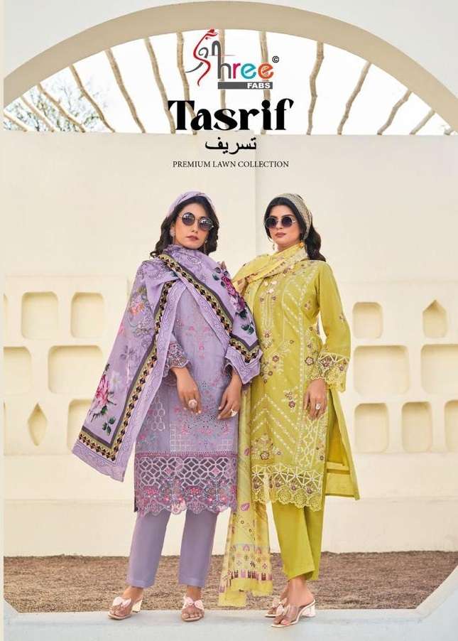 TASRIF PREMIUM LAWN COLLECTION BY SHREE FABS COTTON WORK PAKISTANI DRESSES