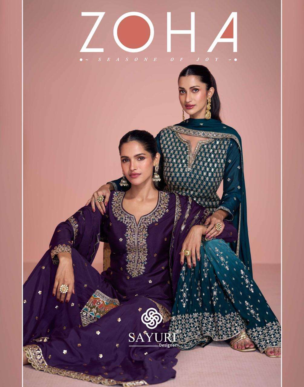 ZOHA BY SAYURI 5771 TO 5773 SERIES CHINON SILK WORK READYMADE DRESSES