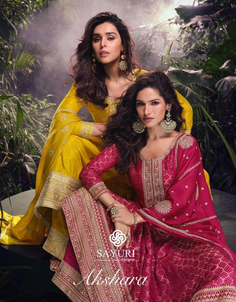 AKSHARA BY SAYURI 5717 TO 5719 SERIES VISCOSE SILK WORK READYMADE DRESSES