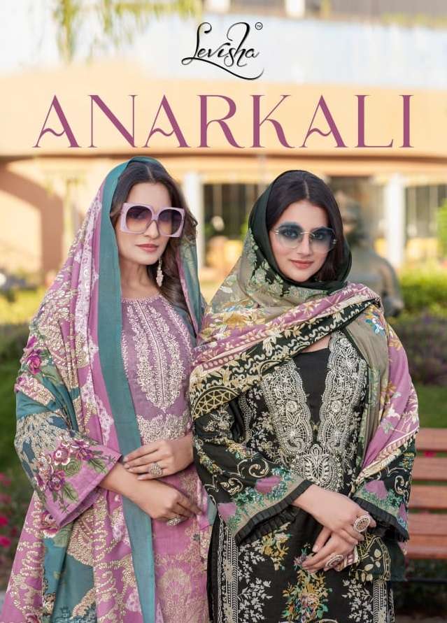 ANARKALI BY LEVISHA 3014 TO 3021 SERIES CAMBRIC COTTON WORK PAKISTANI DRESSES
