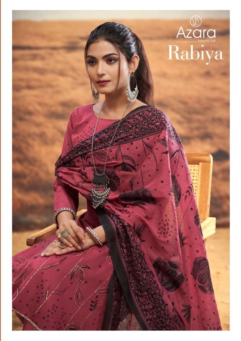 AZARA RABIYA BY RADHIKA FASHION 4701 TO 4704 SERIES COTTON LAWN WORK DRESSES