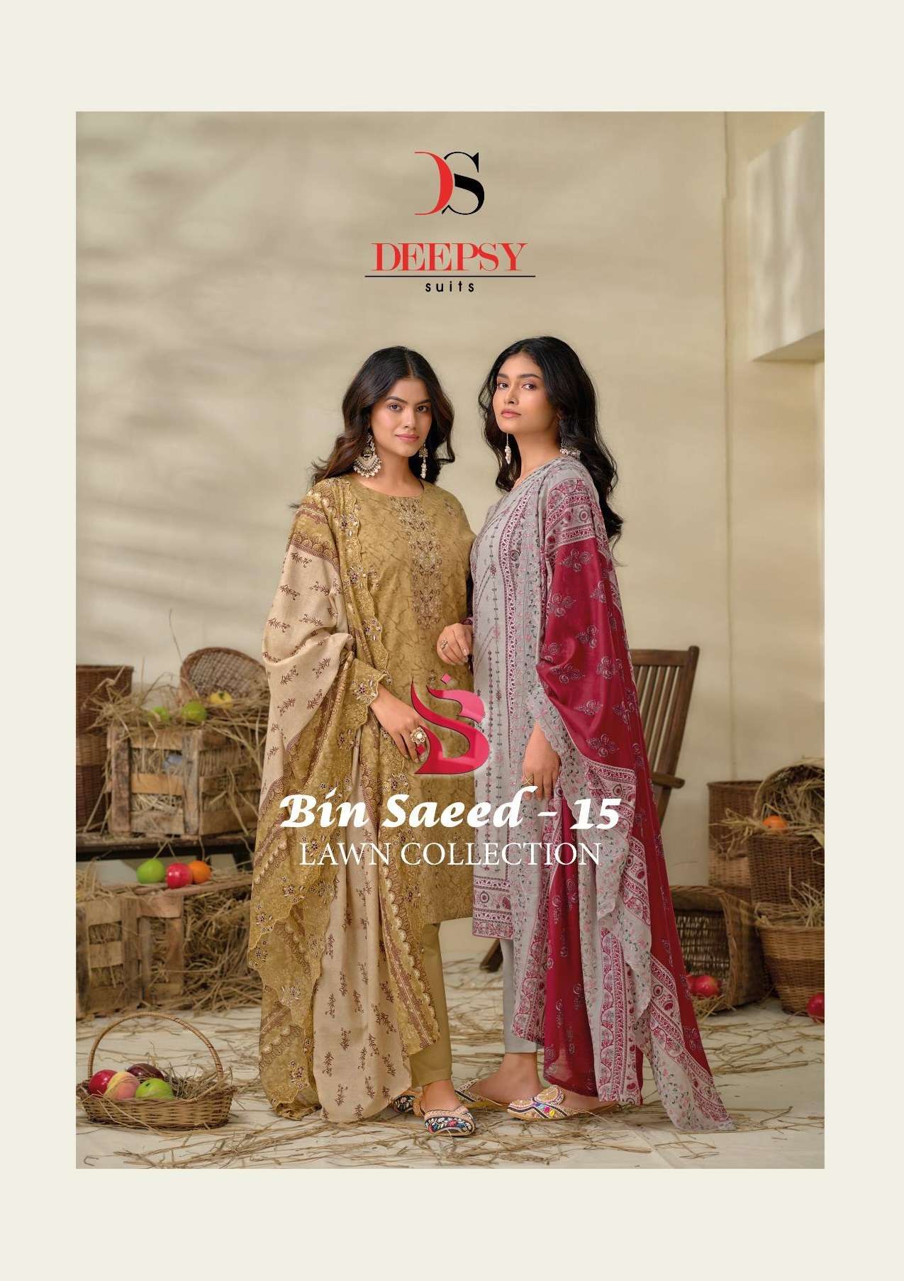 BIN SAEED LAWN COLLECTION VOL-15 BY DEEPSY SUITS COTTON WORK PAKISTANI DRESSES