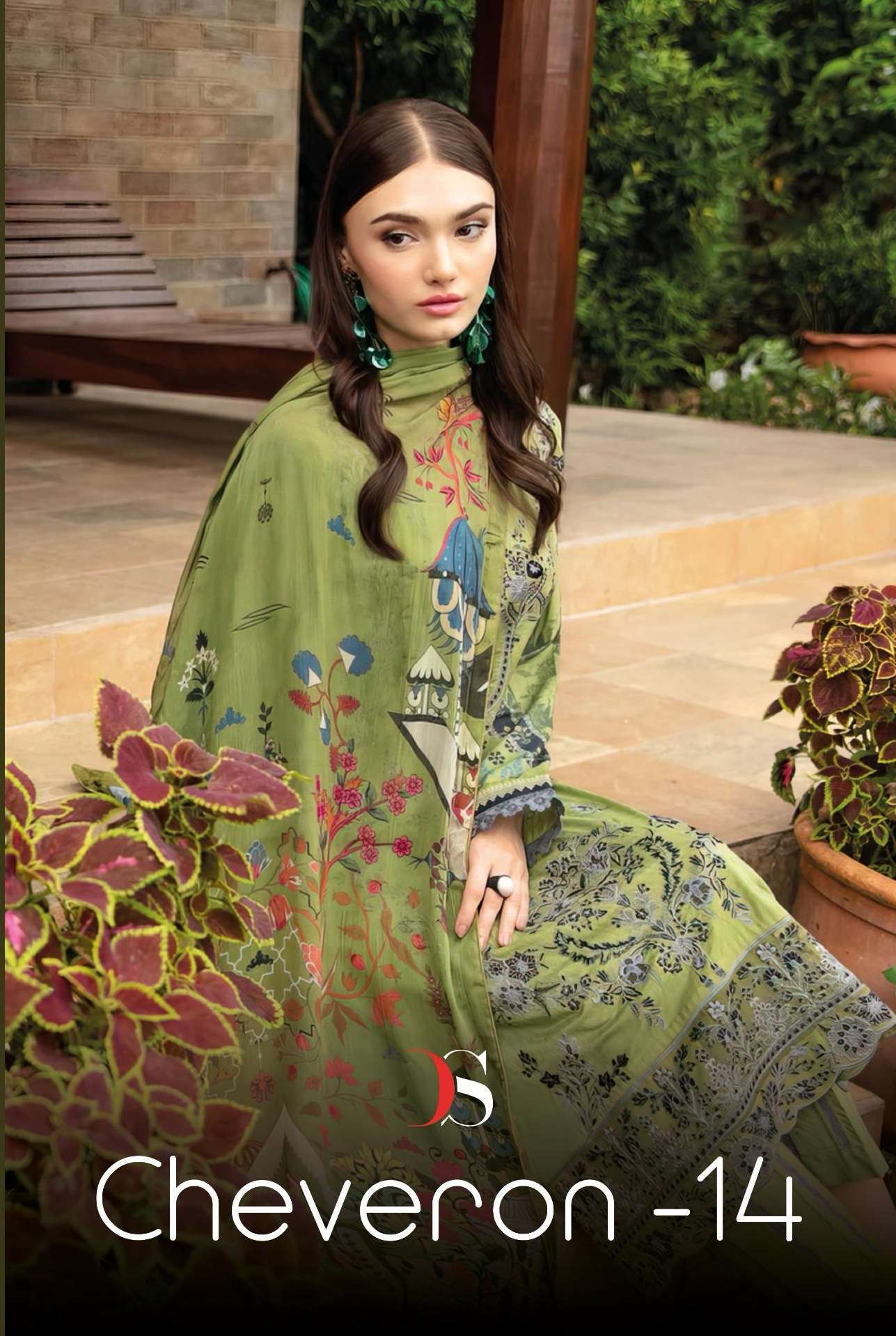 CHEVERON VOL-14 BY DEEPSY SUITS 1001 TO 1008 SERIES COTTON WORK PAKISTANI DRESSES