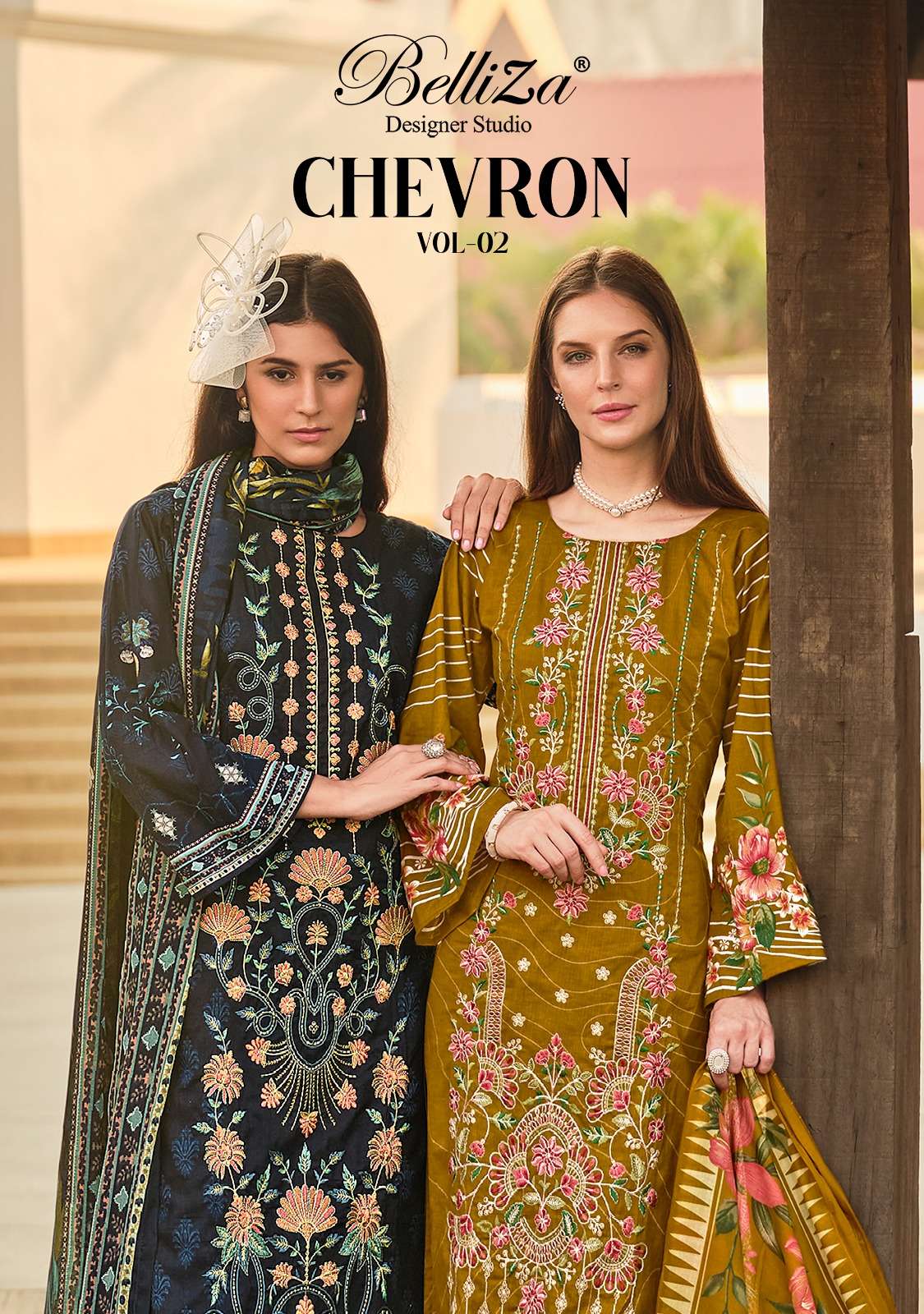 CHEVRON VOL-2 BY BELLIZA 807-001 TO 807-006 SERIES COTTON PRINT WORK DRESSES