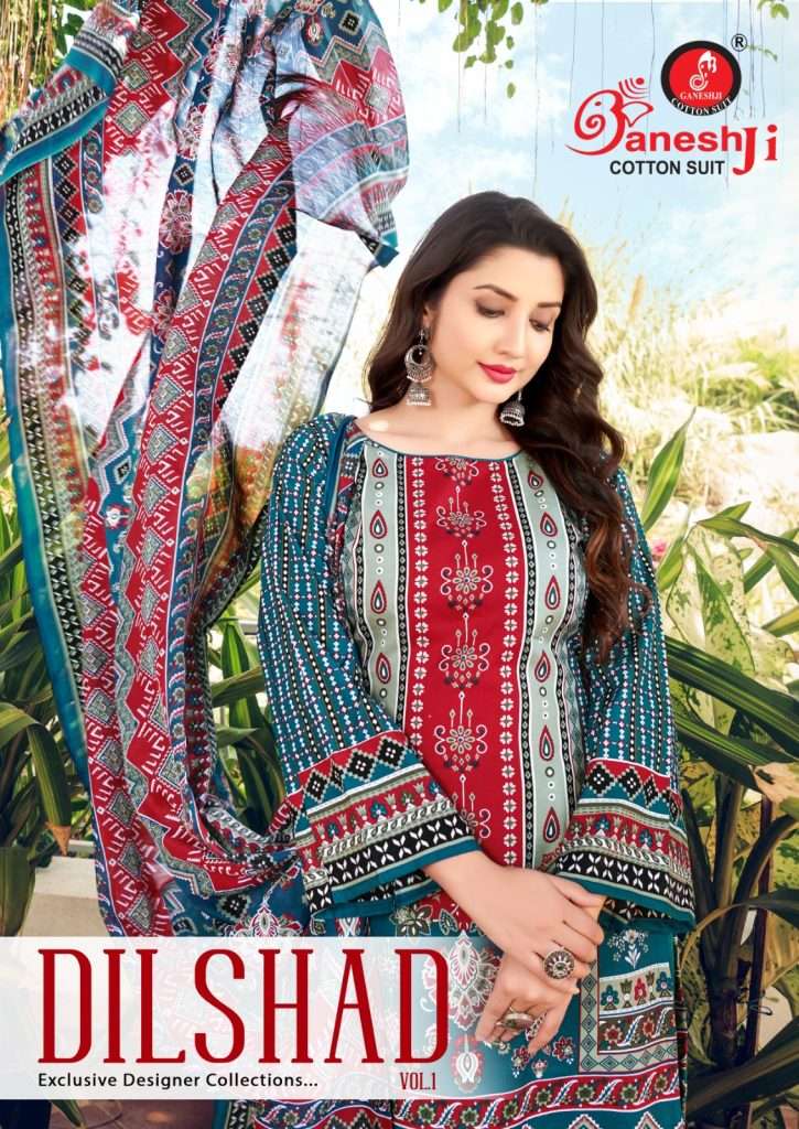 DILSHAD BY GANESHJI 1001 TO 1008 SERIES COTTON PRINT PAKISTANI DRESSES