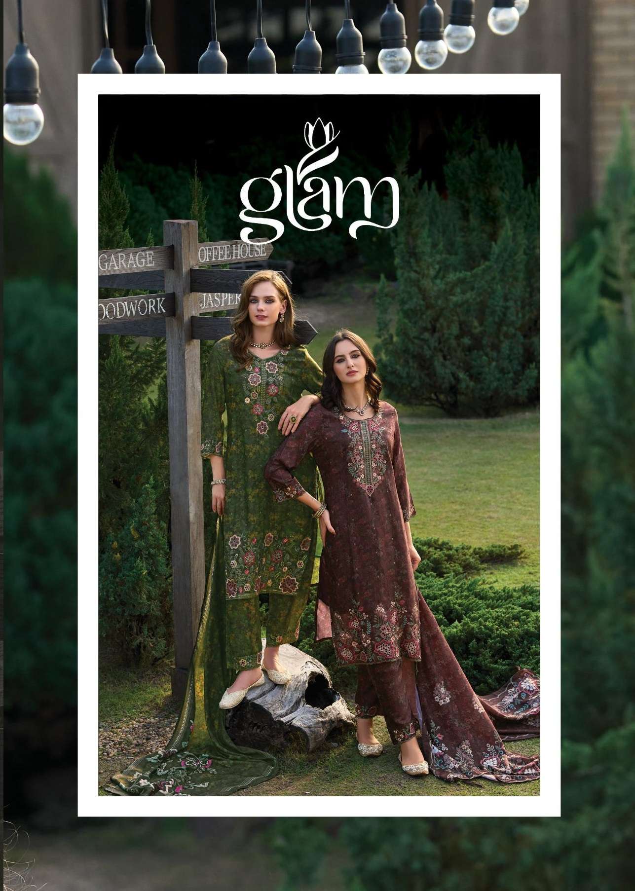 GLAM BY POONAM DESIGNER 5001 TO 5004 SERIES MUSLIN WORK READYMADE DRESSES
