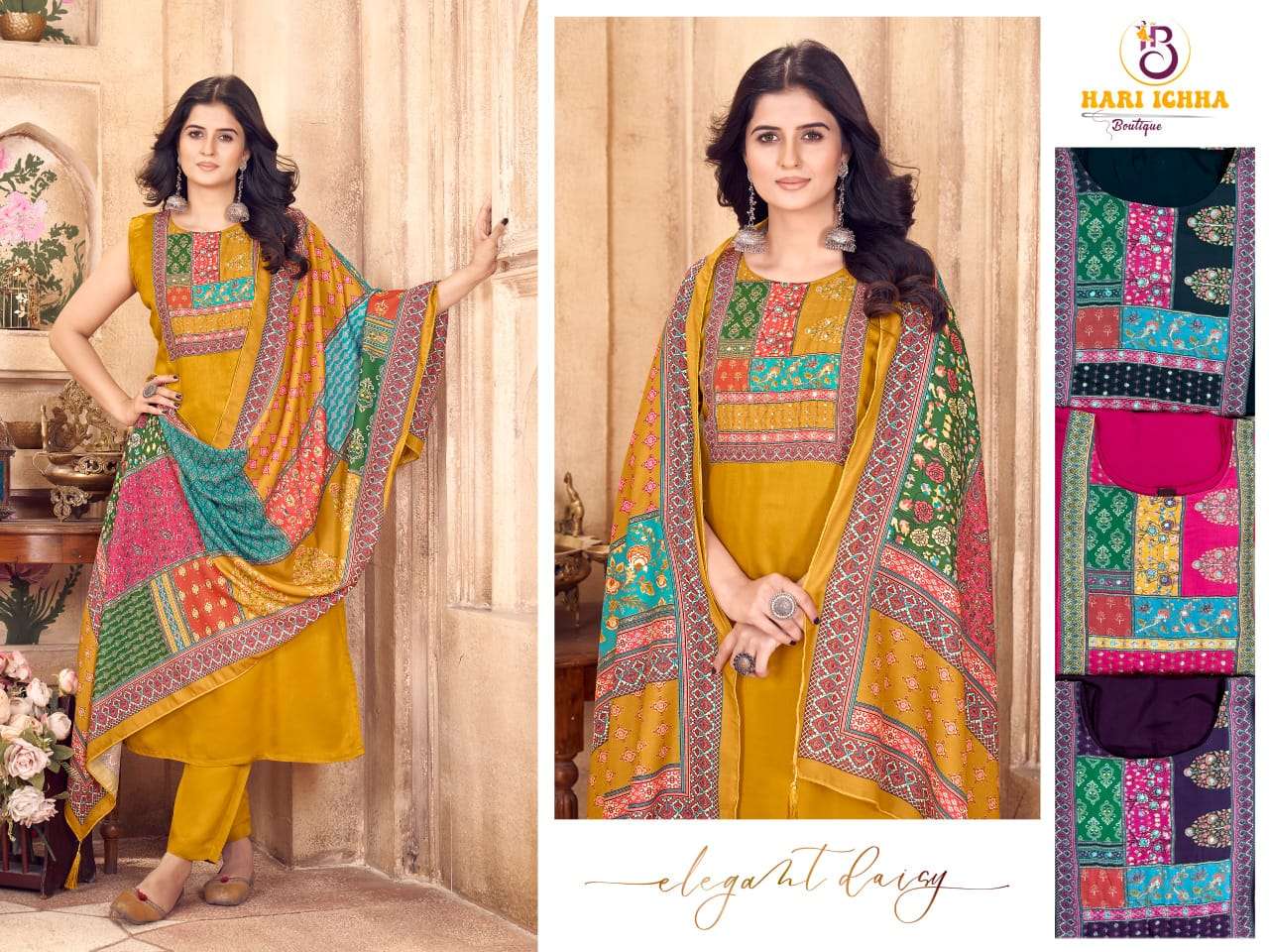 HARI ICHHA BY AQSAWHOLESALE GAJJI SILK HEAVY WORK READYMADE DRESSES