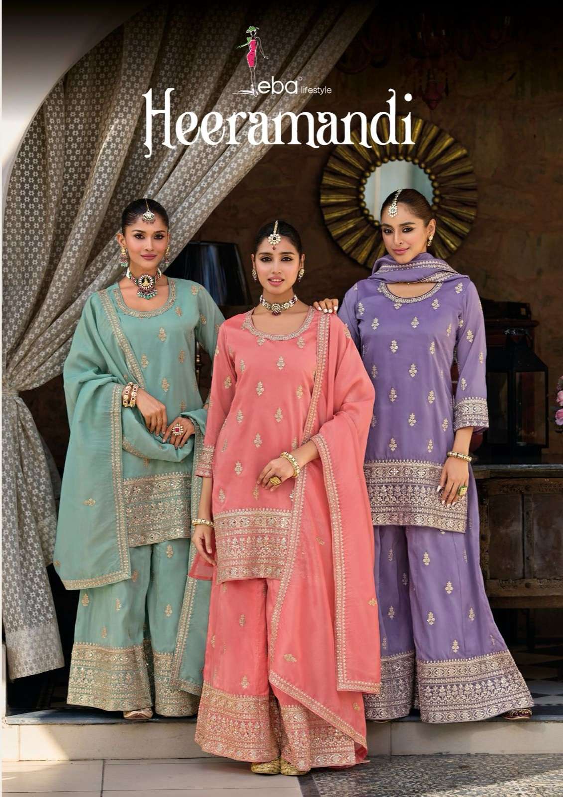 HEERAMANDI BY EBA LIFESTYLE 1861 TO 1863 SERIES SIMAR WORK READYMADE DRESSES